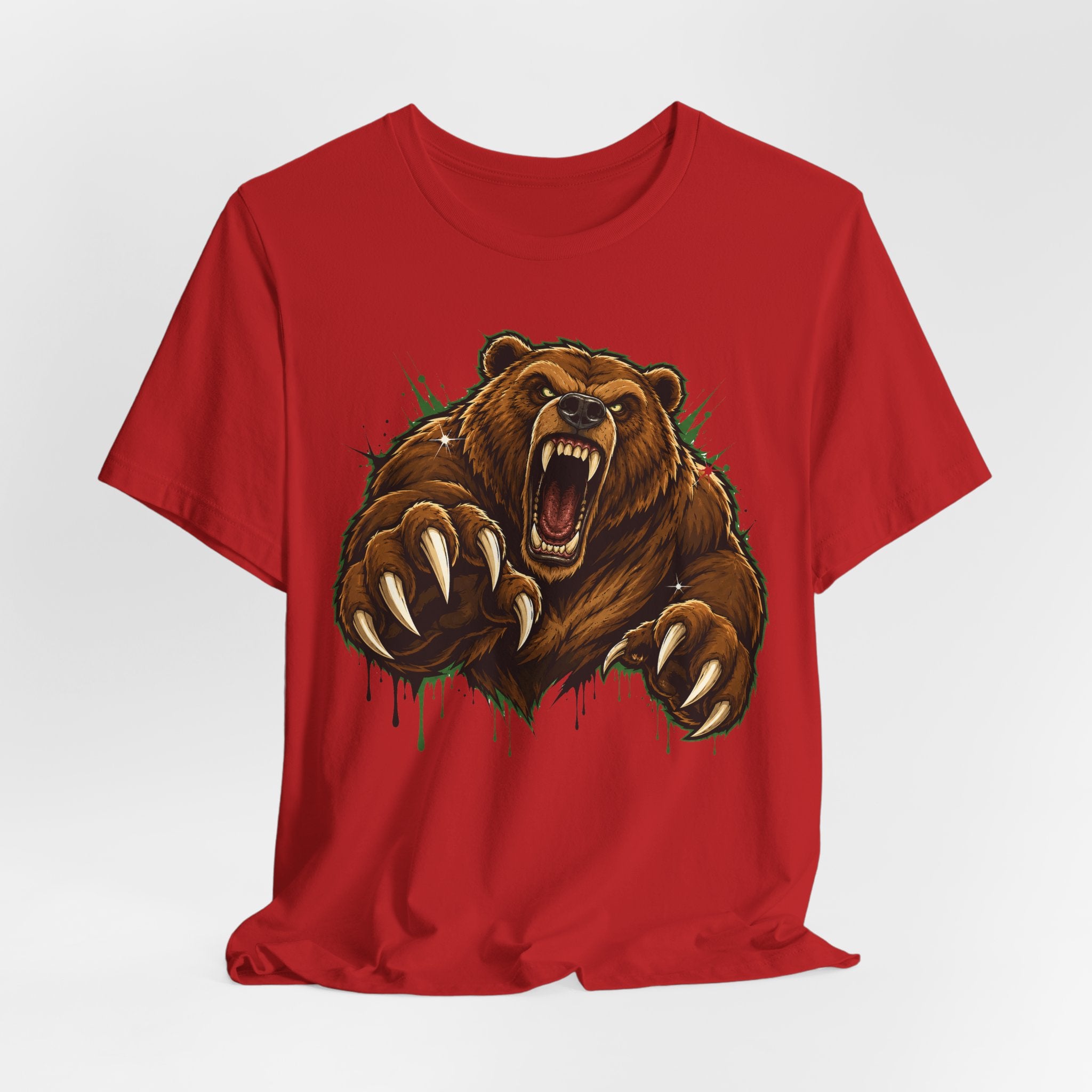 Roaring Grizzly Bear Tee | Fierce Claw Illustration, Wild Animal Graphic Shirt, Unisex Gift