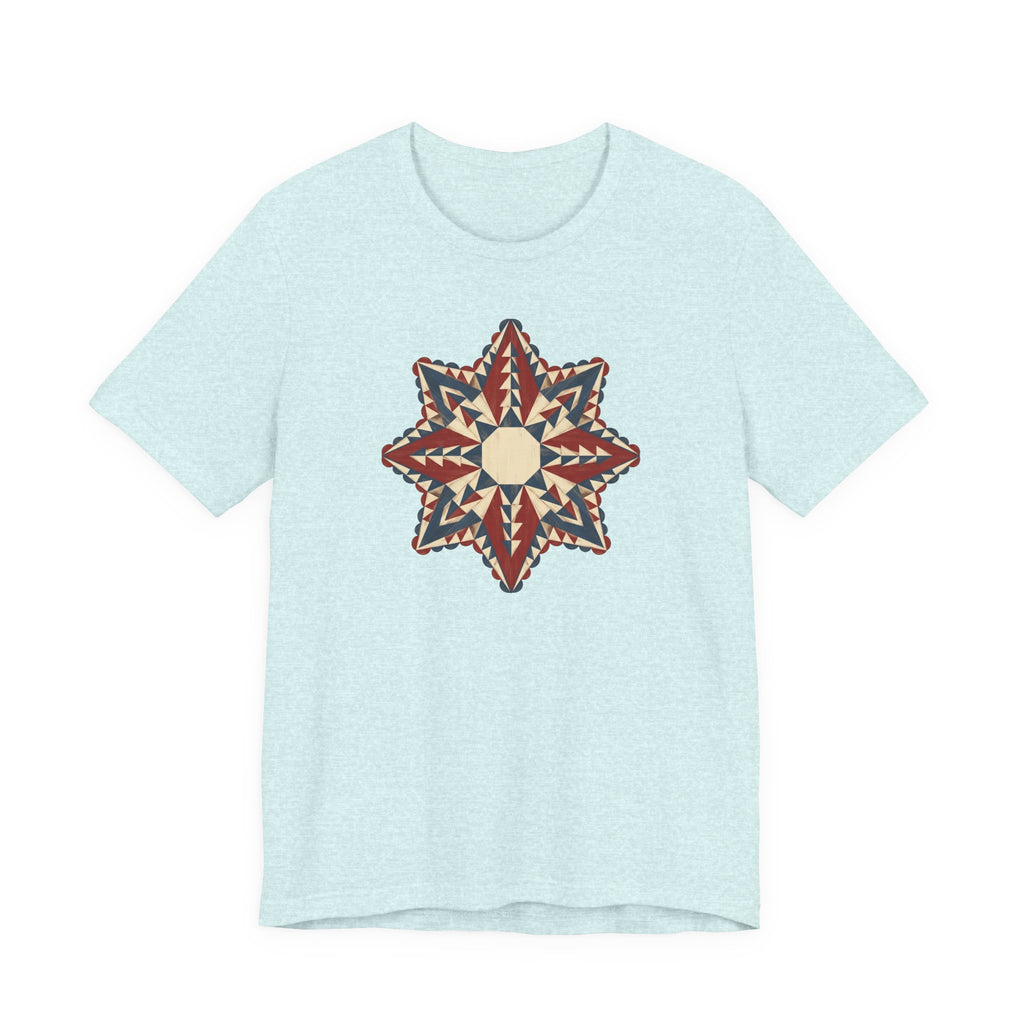 Southwestern Star Mandala Graphic Tee | Geometric Aztec Compass Boho Folk Art T-Shirt