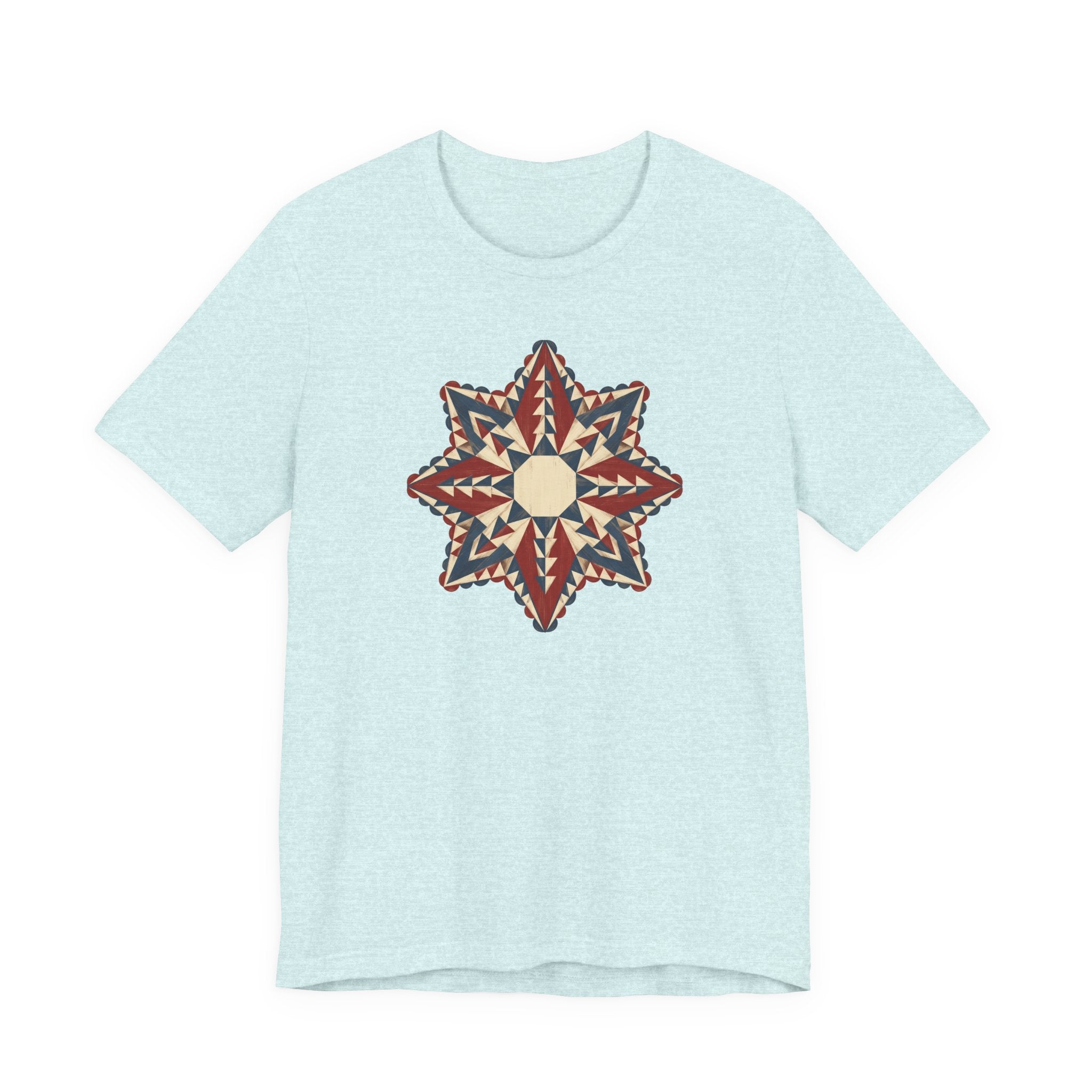 Southwestern Star Mandala Graphic Tee | Geometric Aztec Compass Boho Folk Art T-Shirt