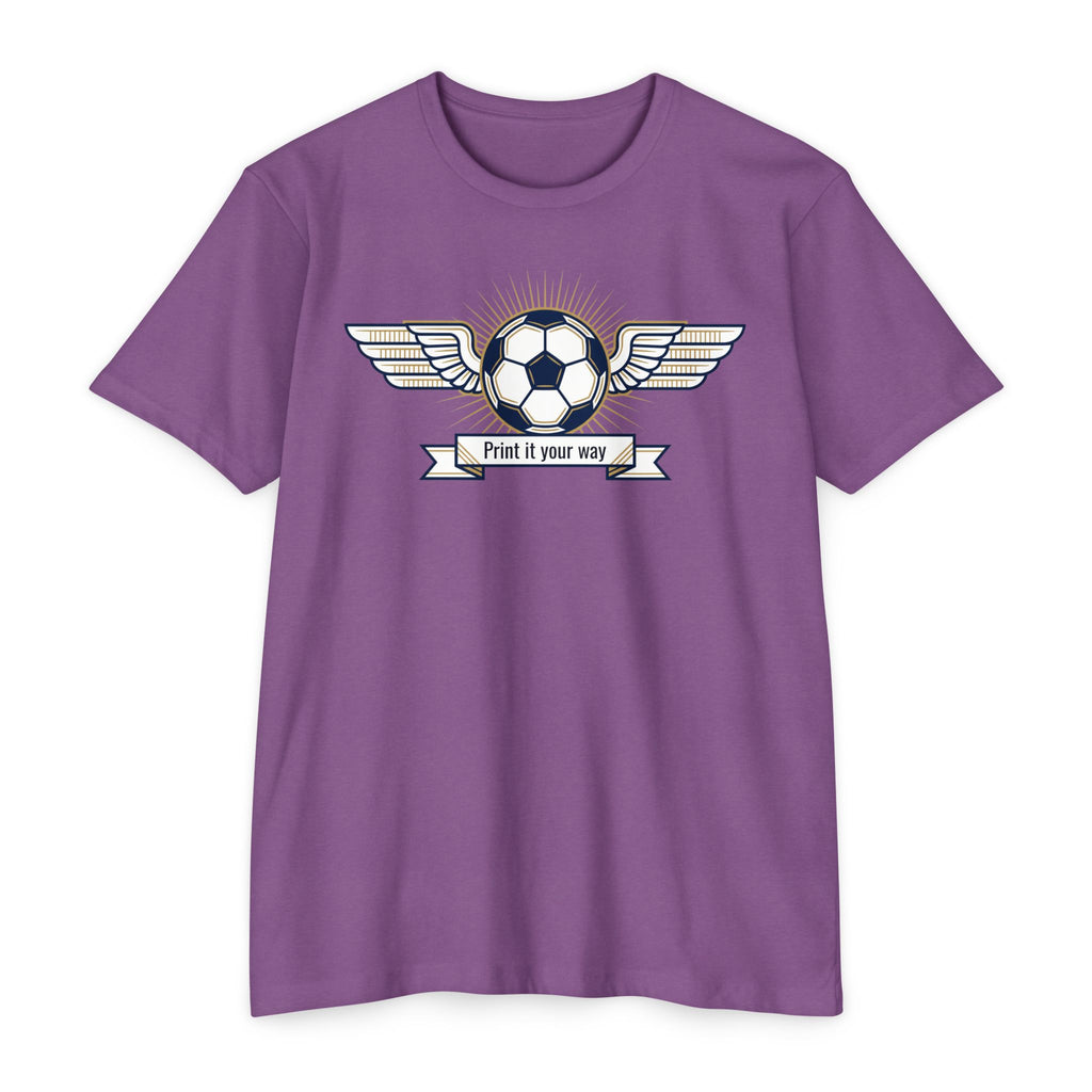 Custom Vintage Soccer T-Shirt Personalized Winged Soccer Emblem Tee Add Your Name or Team Soccer Gift