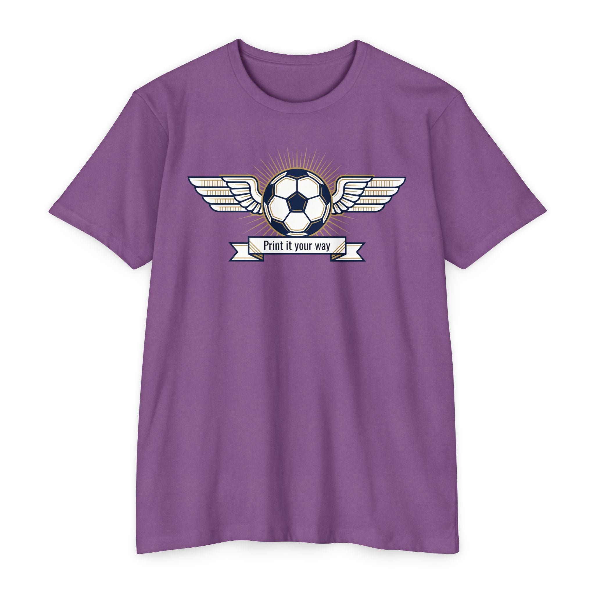 Custom Vintage Soccer T-Shirt Personalized Winged Soccer Emblem Tee Add Your Name or Team Soccer Gift