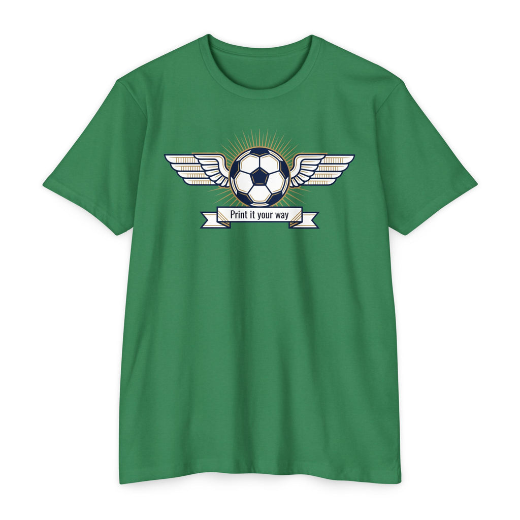 Custom Vintage Soccer T-Shirt Personalized Winged Soccer Emblem Tee Add Your Name or Team Soccer Gift
