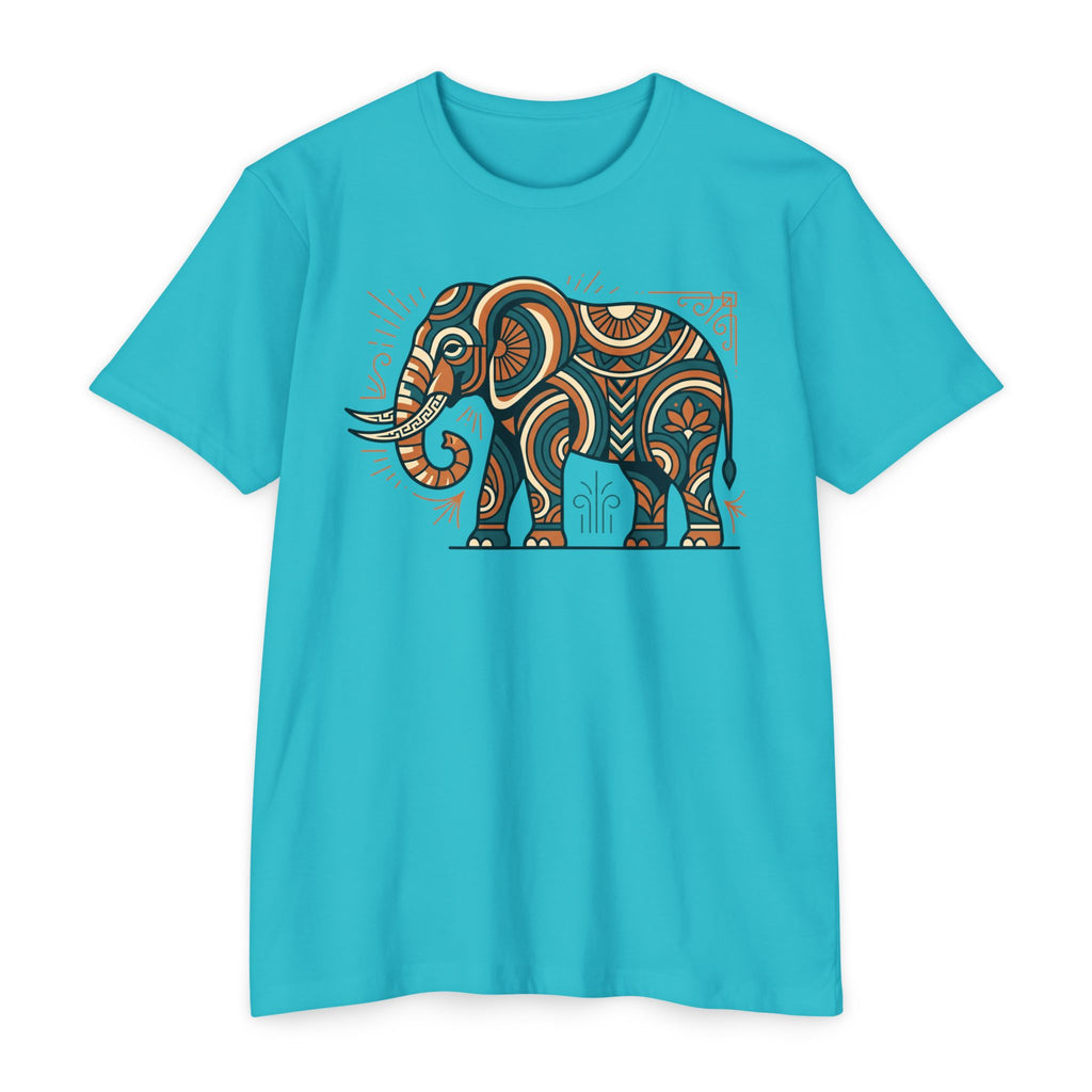 Elephant T-Shirt Boho Tribal Paisley Pattern Graphic Tee Elephant Lover Gift Nature Art Tee