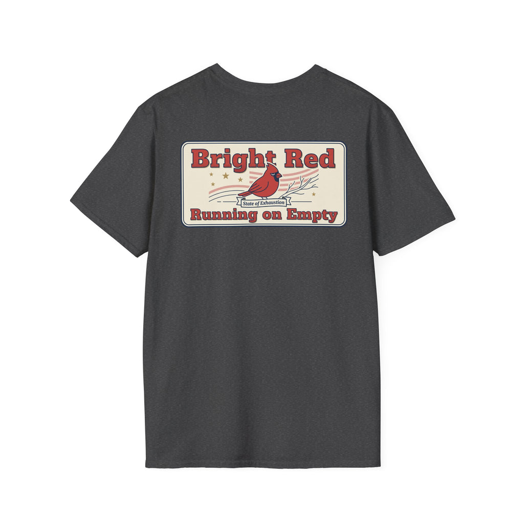 Retired Veteran Graphic T-Shirt with Cardinal Bird Back Print and Military Chest Emblem Unisex Tee
