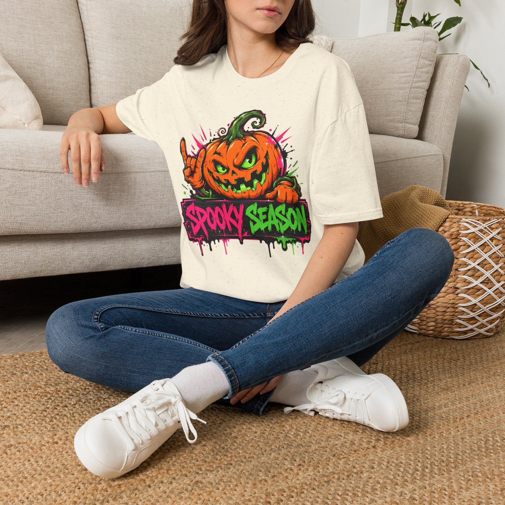 Spooky Season Pumpkin Jack-O-Lantern T-Shirt | Halloween Graphic Tee | Fall Vibes Shirt | Trick or Treat Tee | Pumpkin Lover Gift