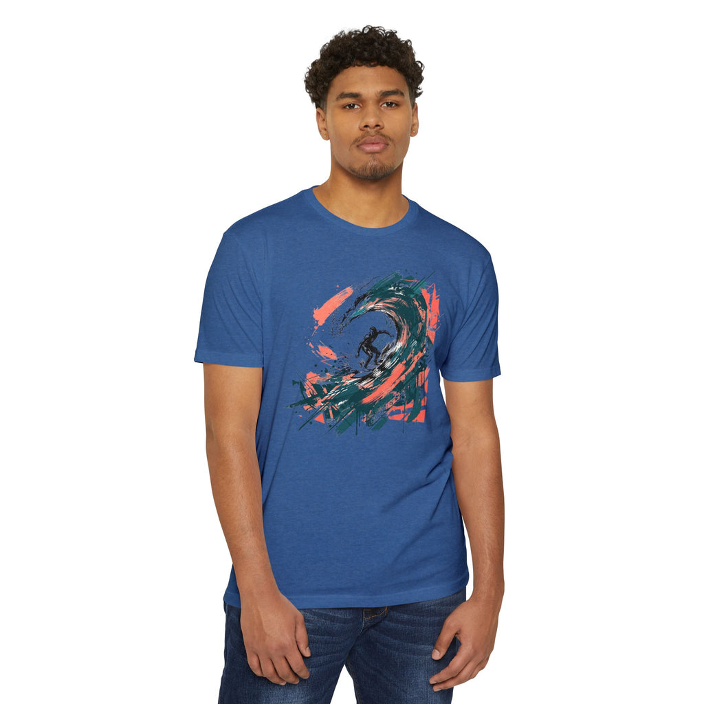 Surfer T-Shirt Wave Paintbrush Art Abstract Ocean Surf Graphic Tee Surfer Gift Beach Lover Unisex