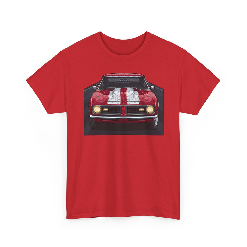 70s Red Muscle Car Tee | Front and Back Vintage Car Illustration