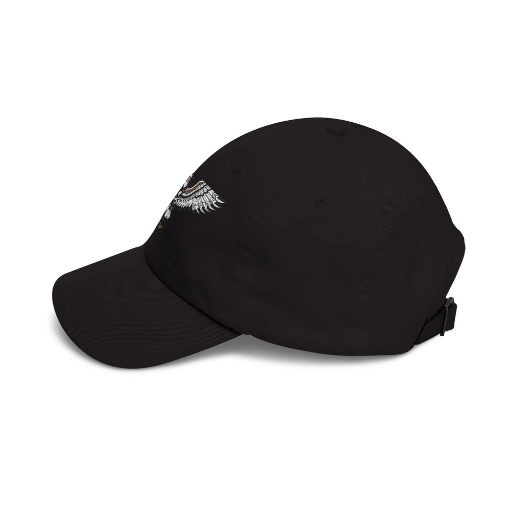 Embroidered Soaring Eagle Dad Cap — Classic White Baseball Hat