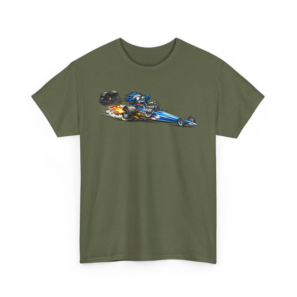 Flaming Dragster Graphic Tee | Retro Hot Rod Racing Car T-Shirt, Unisex Kustom Art Gift