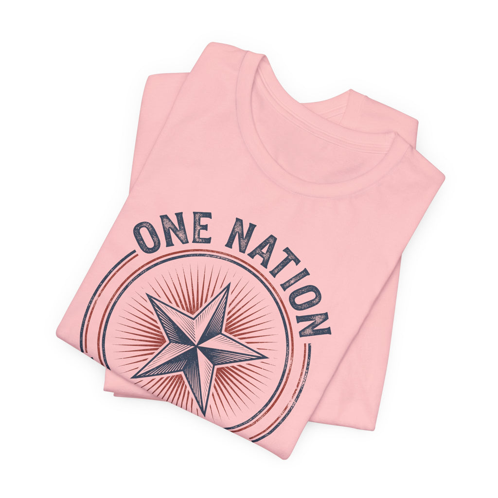 One Nation Under God T-Shirt | Patriotic Christian Faith Americana Star Graphic Tee