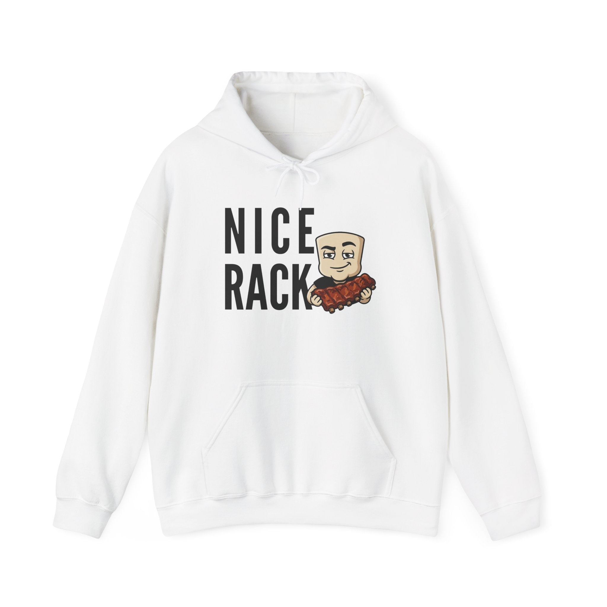 Nice Rack Hoodie | Funny BBQ Rib Graphic Adult Humor Naughty Novelty Sweatshirt Gift