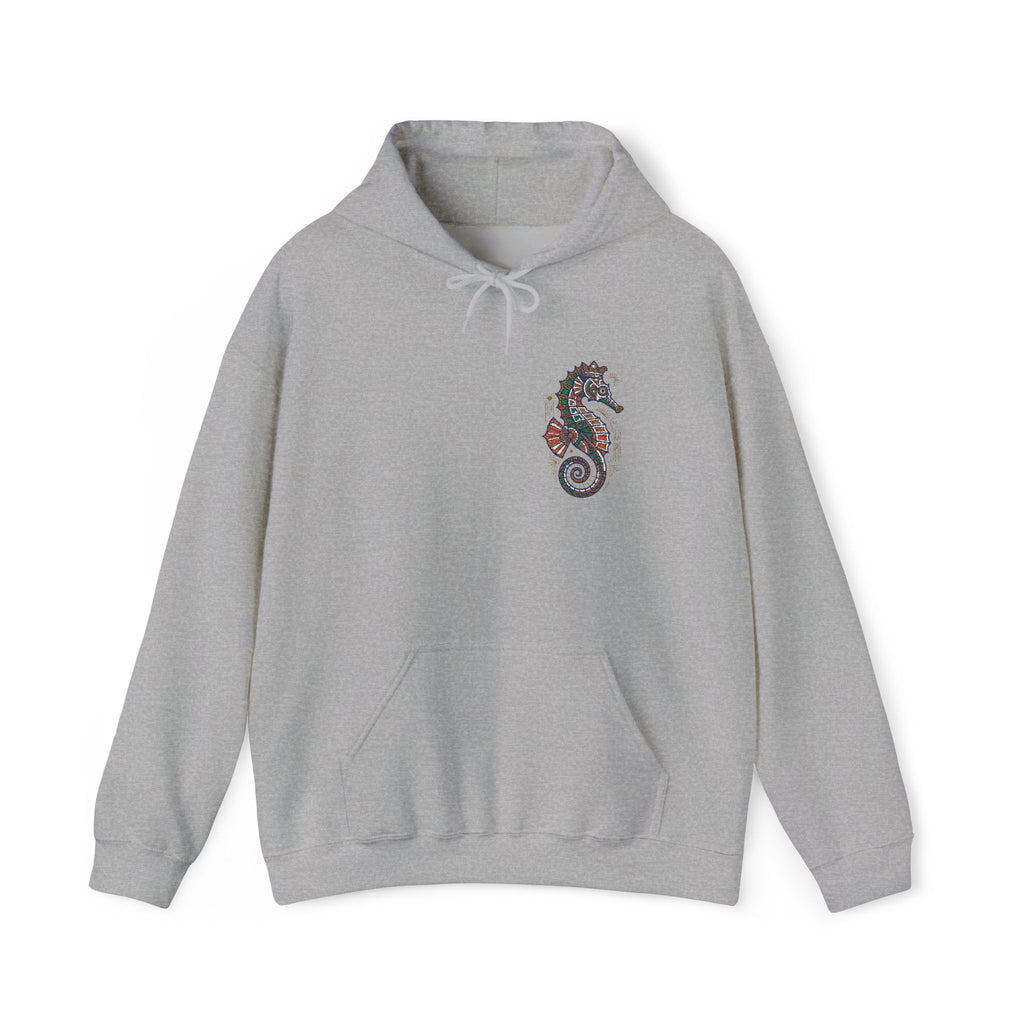 Floral Seahorse Hoodie | Botanical Ocean Art Sweatshirt, Unisex Sea Life Gift, Nautical Nature Pullover