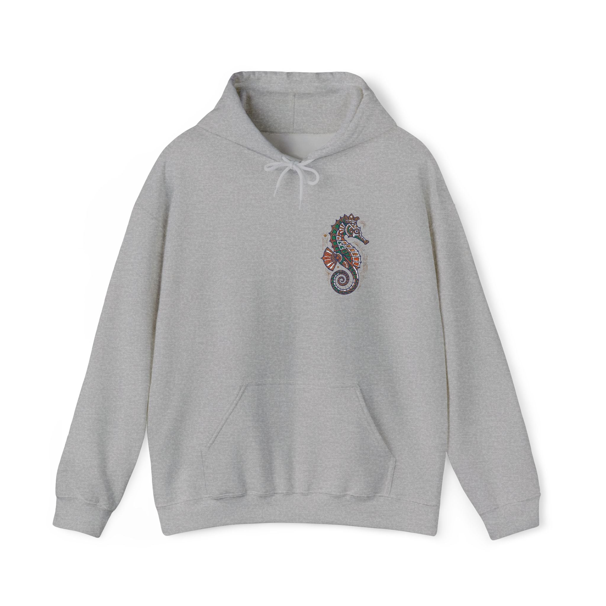 Floral Seahorse Hoodie | Botanical Ocean Art Sweatshirt, Unisex Sea Life Gift, Nautical Nature Pullover