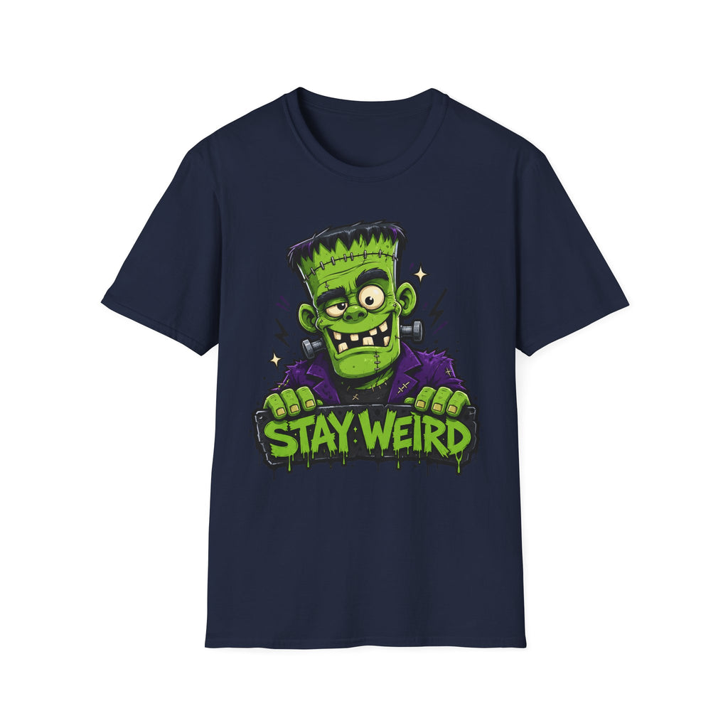 Stay Weird Frankenstein T-Shirt | Halloween Monster Graphic Tee | Spooky Cartoon Tee | Funny Monster Shirt | Halloween Gift