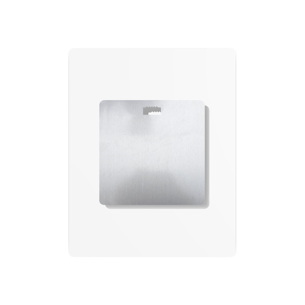 Metal wall art back plate, silver finish with small hanging bracket at top
