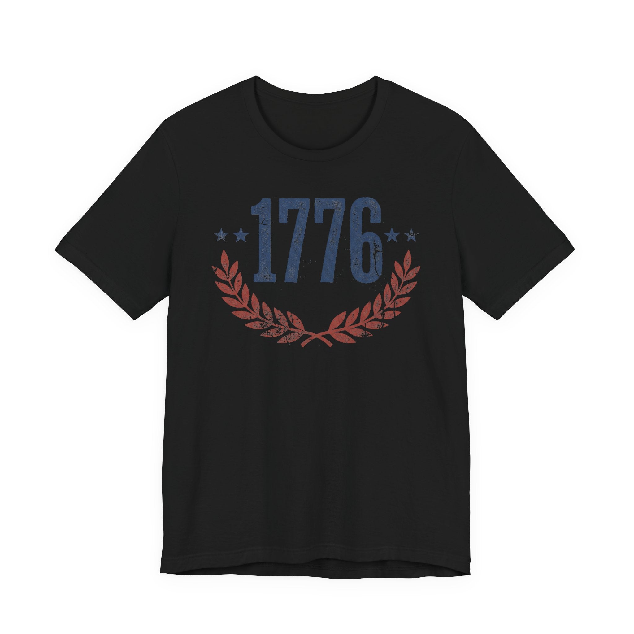 1776 Laurel Wreath T-Shirt | Patriotic American Revolution History Independence Day Graphic Tee