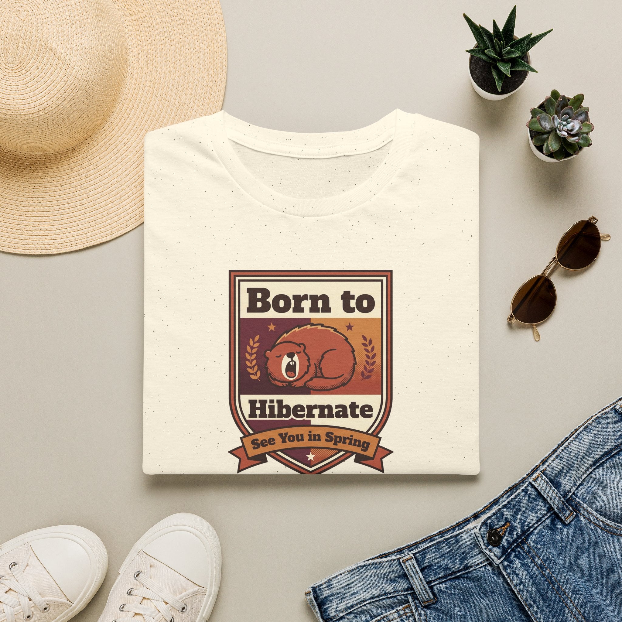 Born to Hibernate Bear graphic tee | T-Shirt, Cozy Winter Design