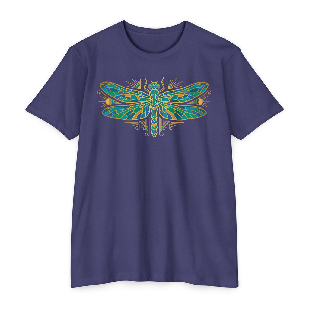 Dragonfly T-Shirt Green Mosaic Nature Insect Illustration Graphic Tee Dragonfly Lover Gift Unisex
