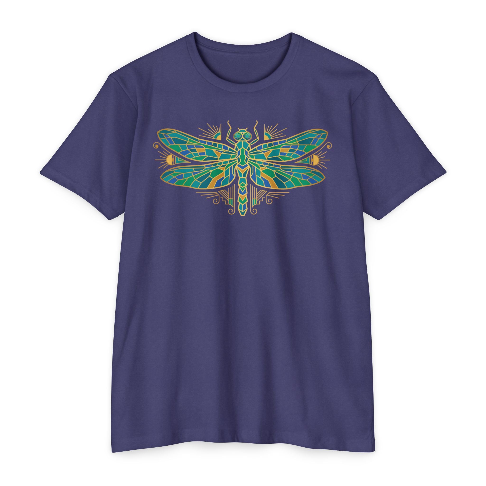 Dragonfly T-Shirt Green Mosaic Nature Insect Illustration Graphic Tee Dragonfly Lover Gift Unisex