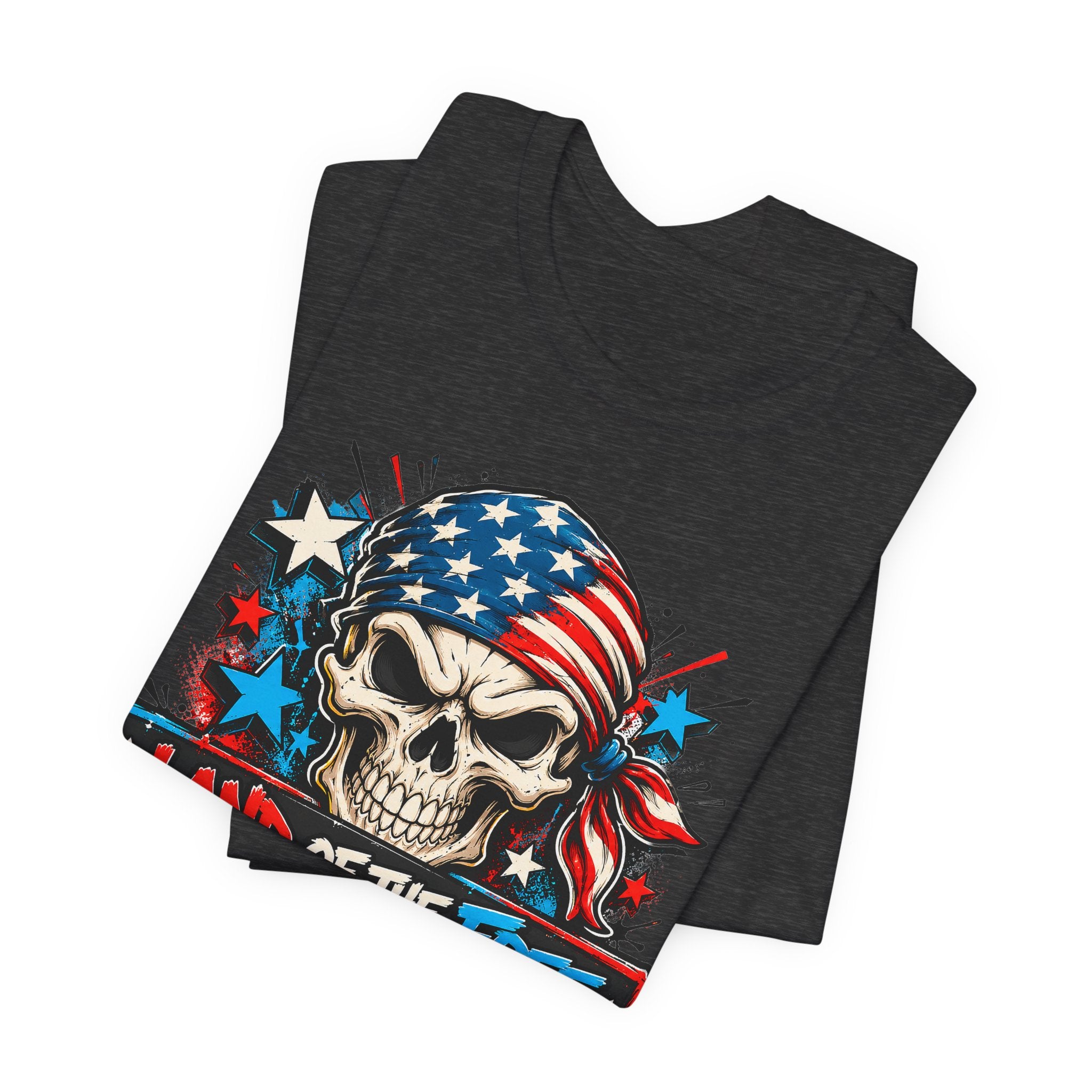 Land of the Free Skull T-Shirt | 4th of July American Flag Patriotic Graphic Tee