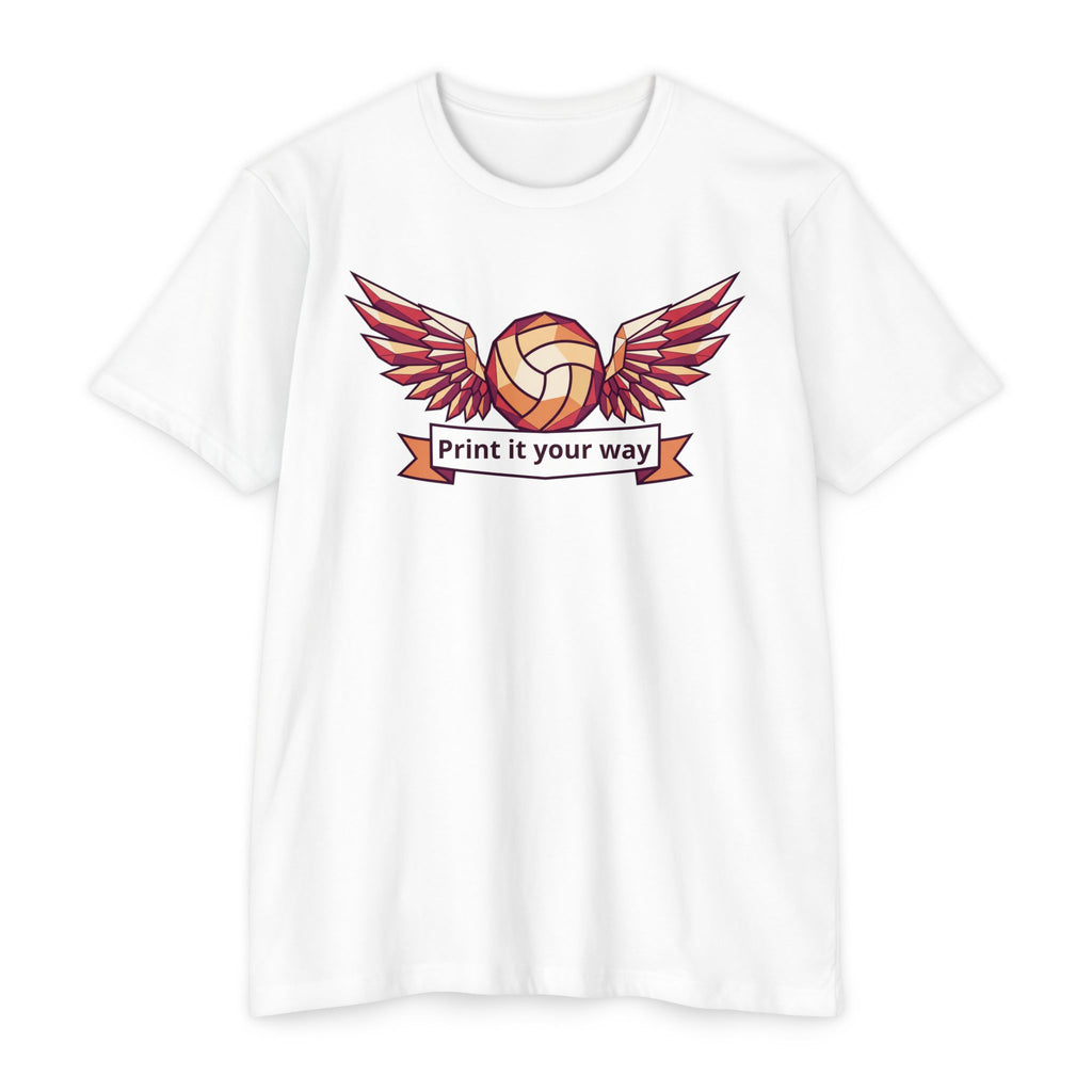 Custom Volleyball T-Shirt Personalized Winged Volleyball Banner Tee Add Your Name or Team Gift Unisex