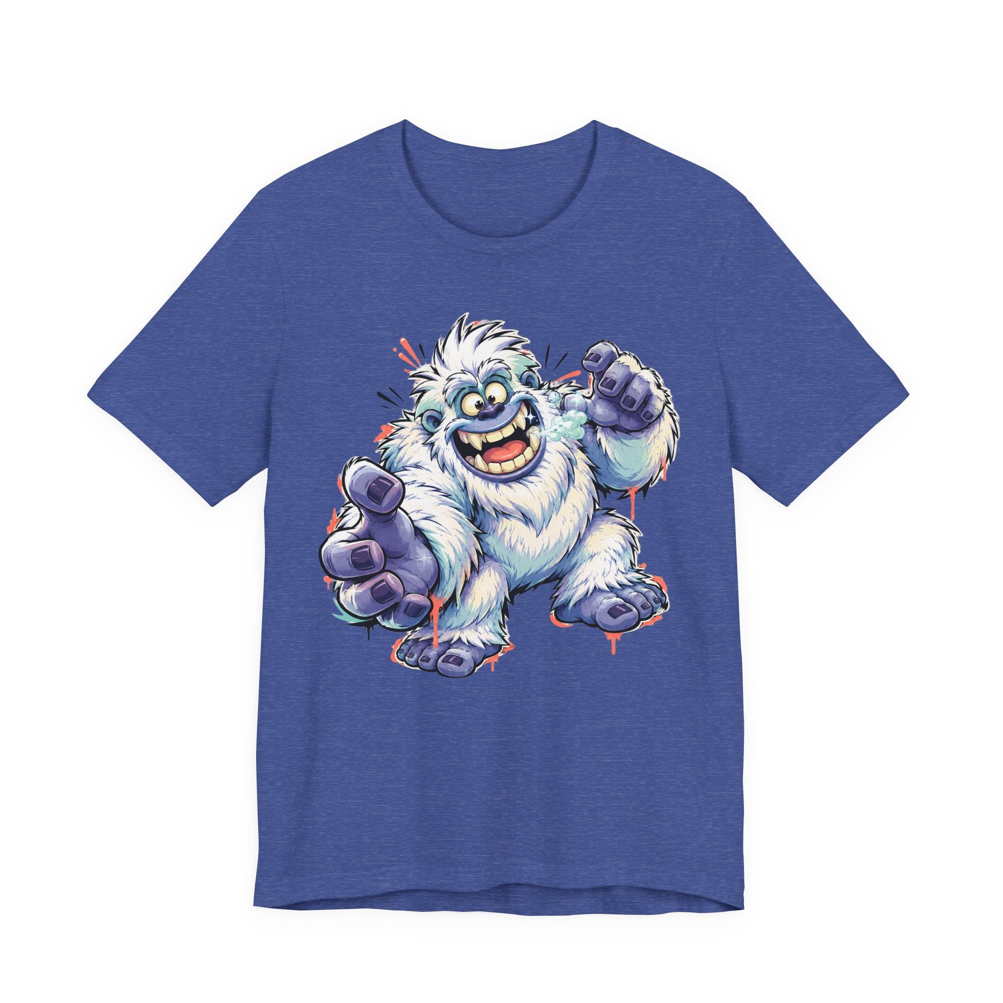 Playful Yeti Monster T-Shirt | Cartoon Sasquatch Tee, Snow Creature Illustration, Fun Unisex Gift