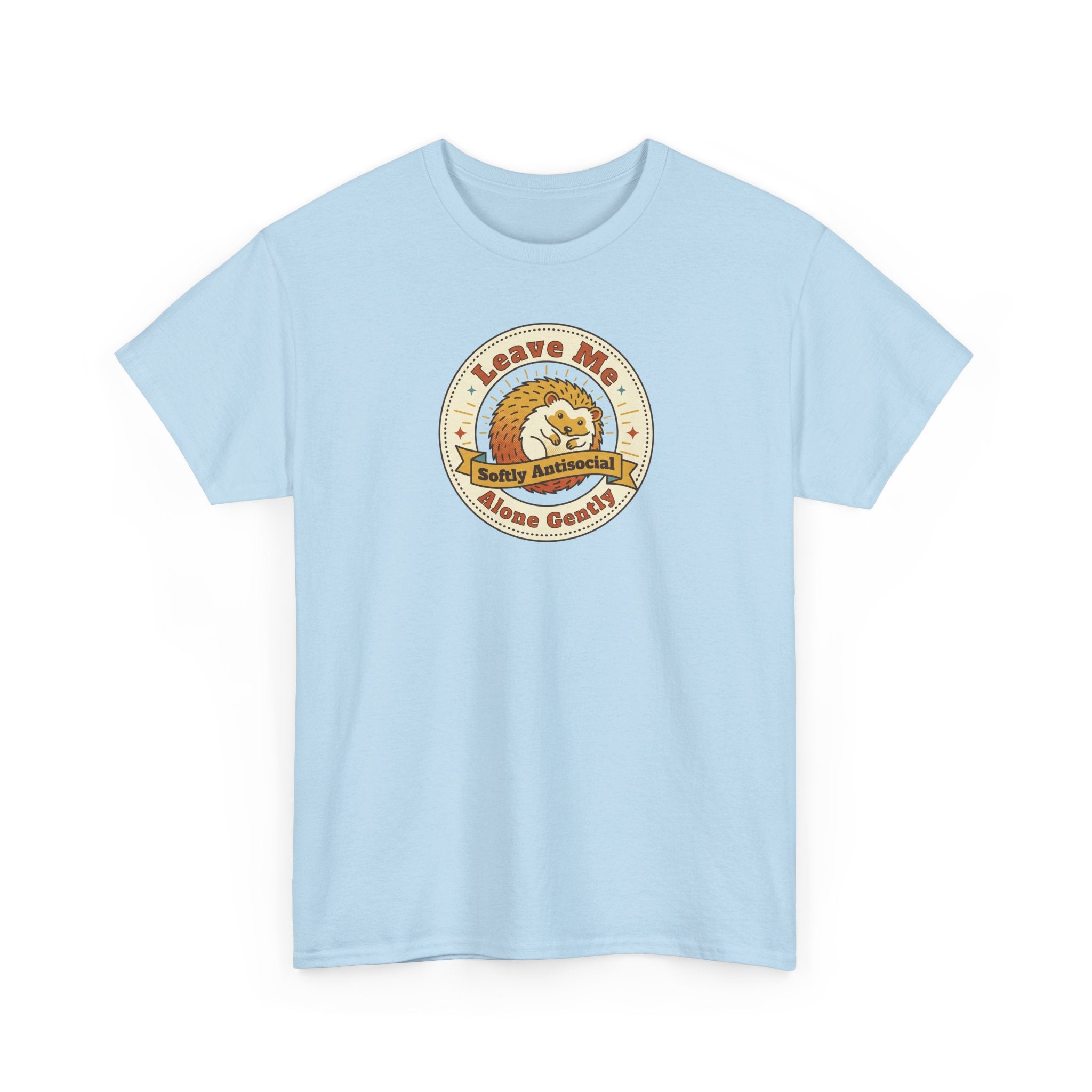 Leave Me Alone Softly Antisocial T-Shirt | Funny Introvert Hedgehog Graphic Tee