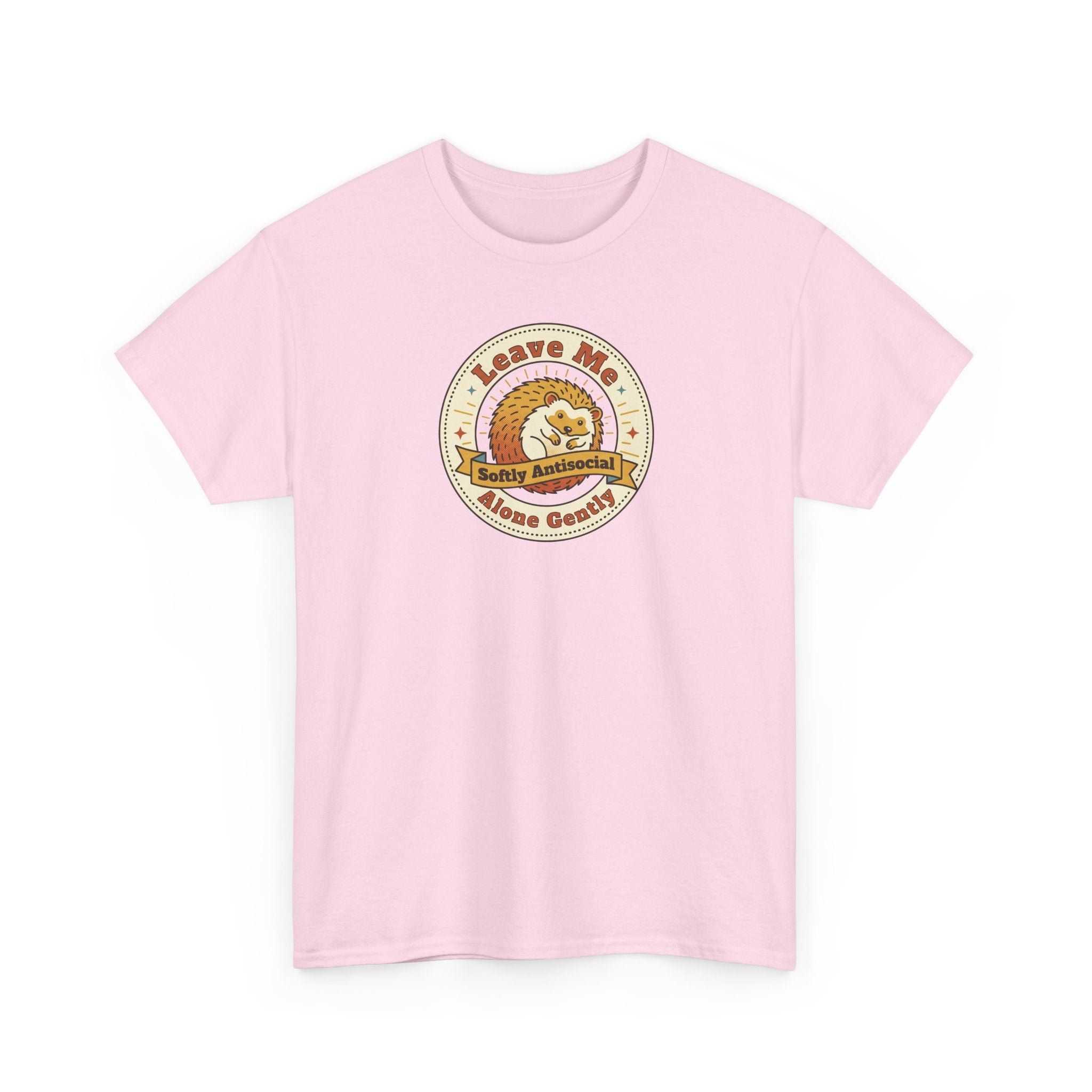 Leave Me Alone Softly Antisocial T-Shirt | Funny Introvert Hedgehog Graphic Tee