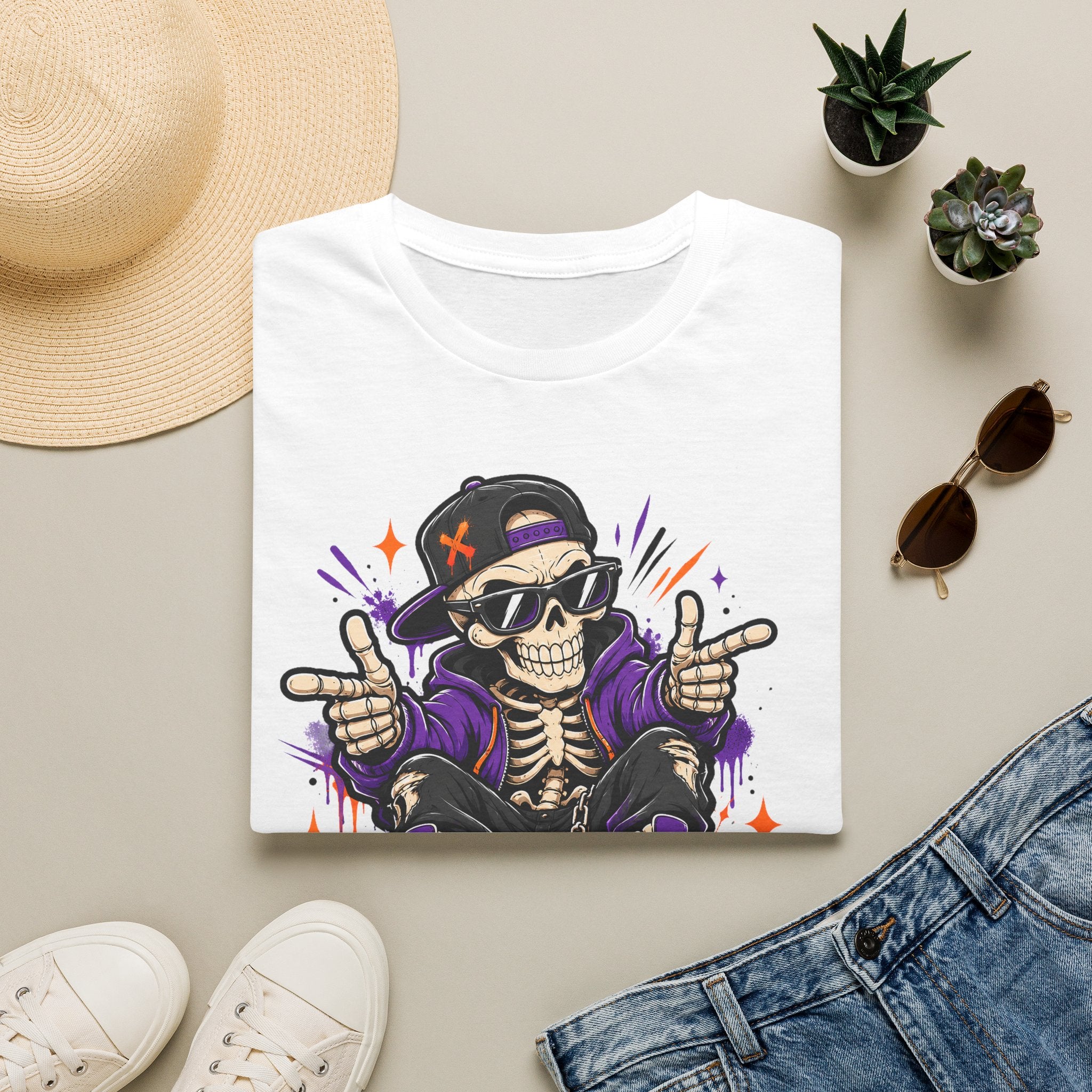 Bone To Be Wild Skeleton DJ T-Shirt | Halloween Skull Graphic Tee | Spooky Music Lover Shirt | Funny Skeleton Gift | Halloween Tee
