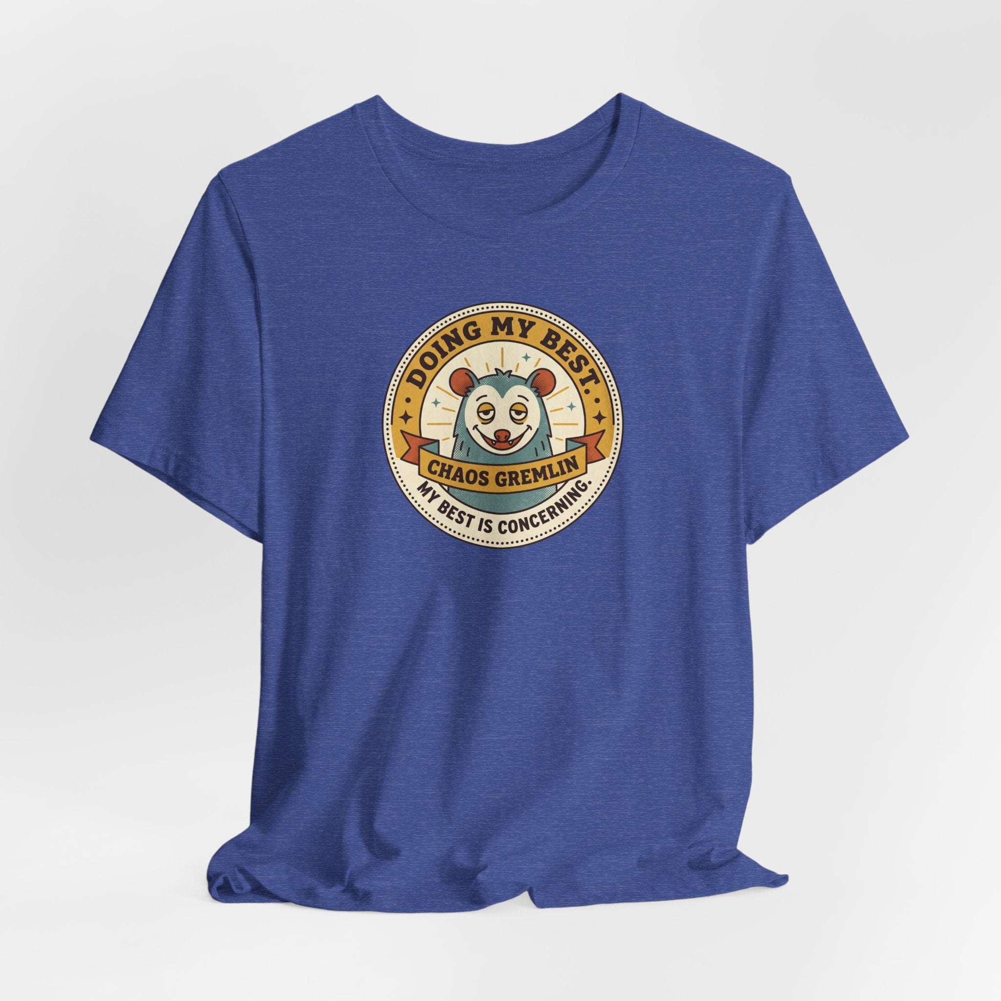 Doing My Best Chaos Gremlin Tee | Cute Cartoon Gremlin Badge Shirt