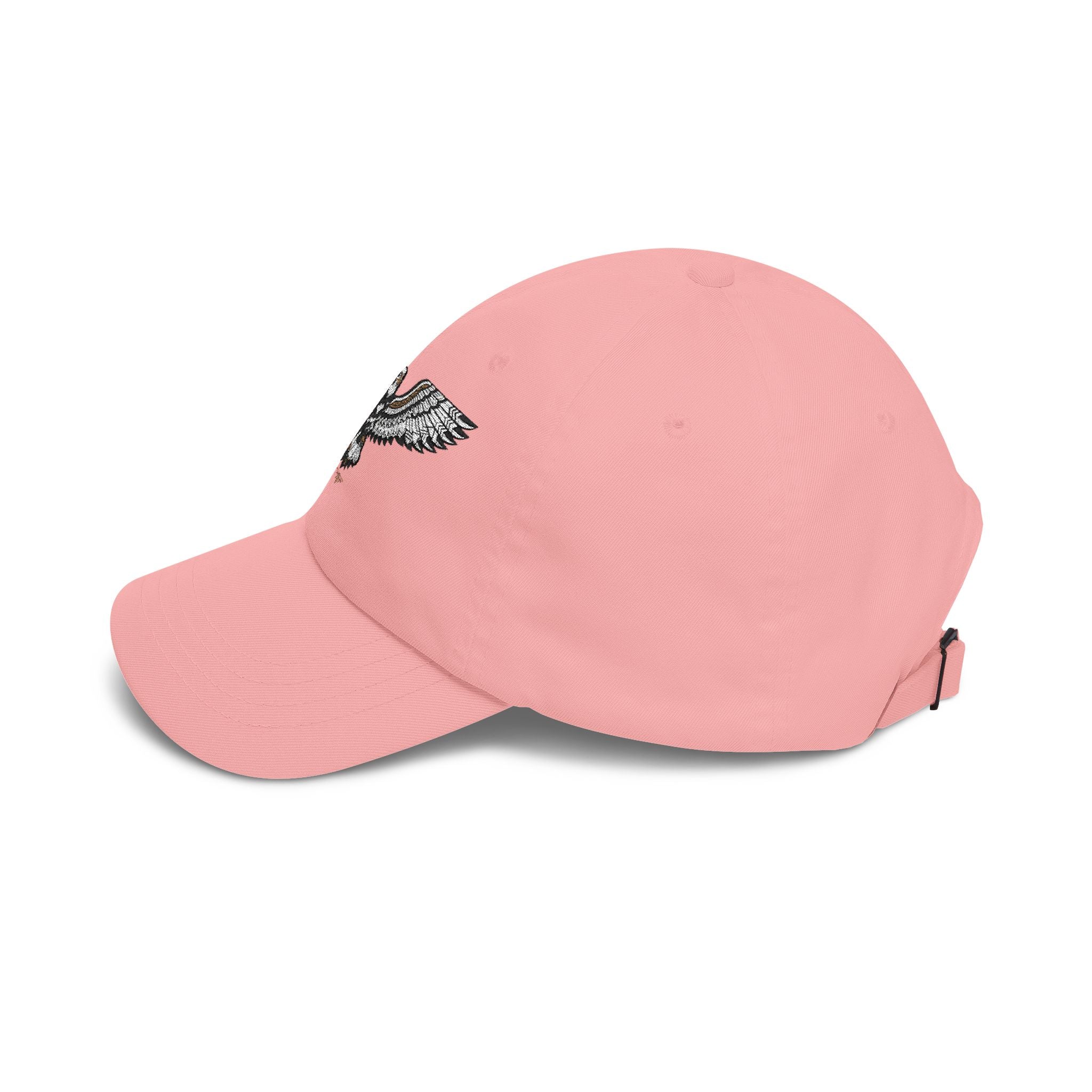 Embroidered Soaring Eagle Dad Cap — Classic White Baseball Hat
