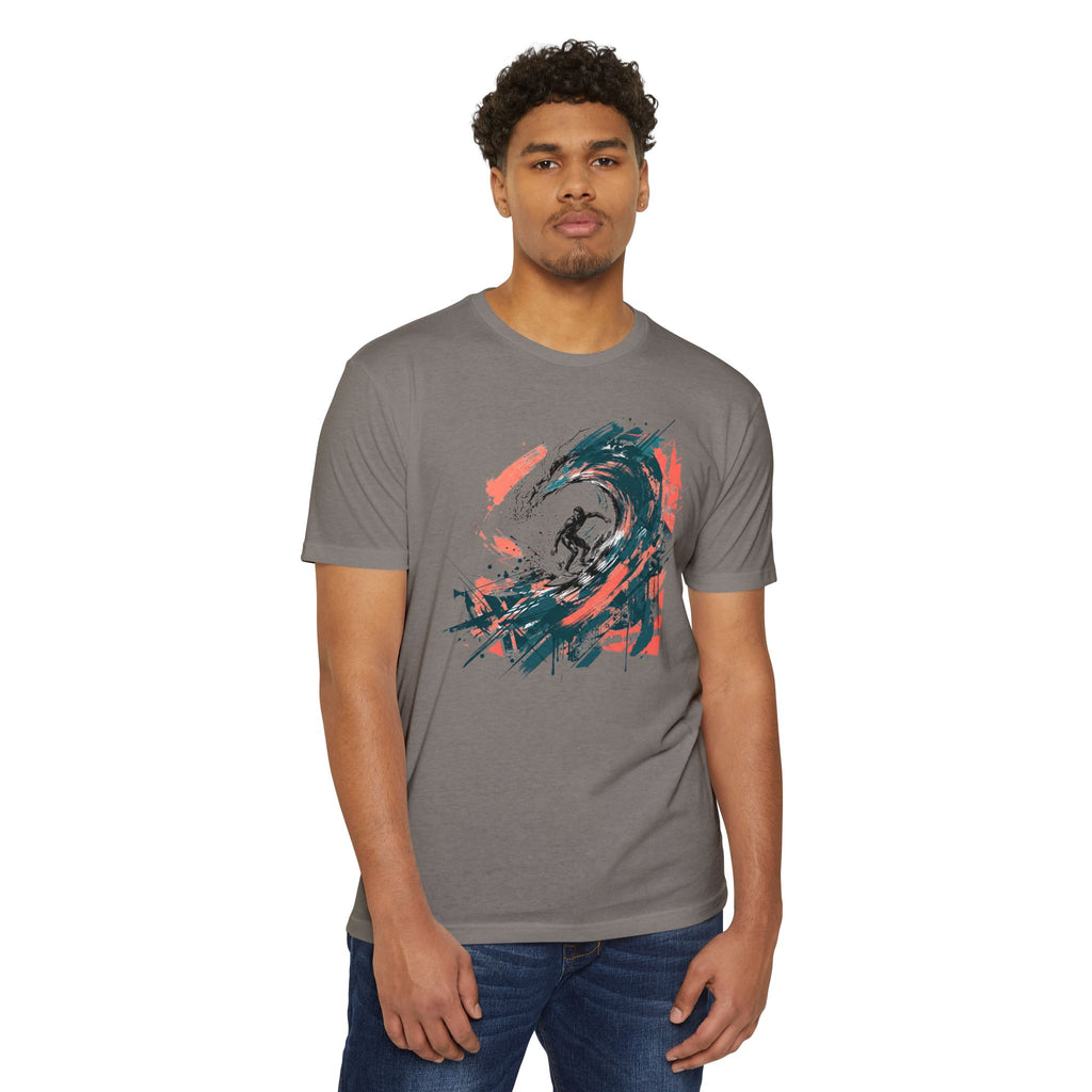 Surfer T-Shirt Wave Paintbrush Art Abstract Ocean Surf Graphic Tee Surfer Gift Beach Lover Unisex