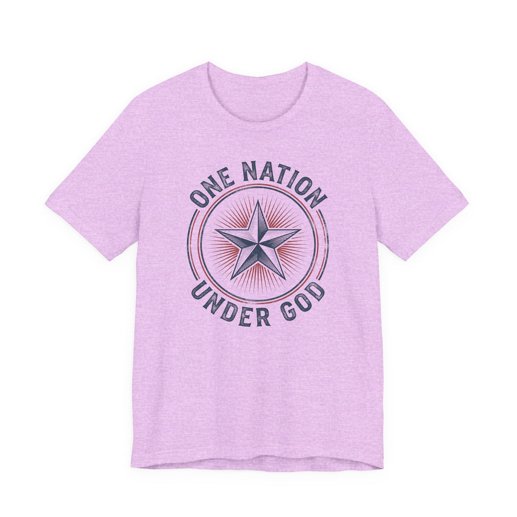 One Nation Under God T-Shirt | Patriotic Christian Faith Americana Star Graphic Tee