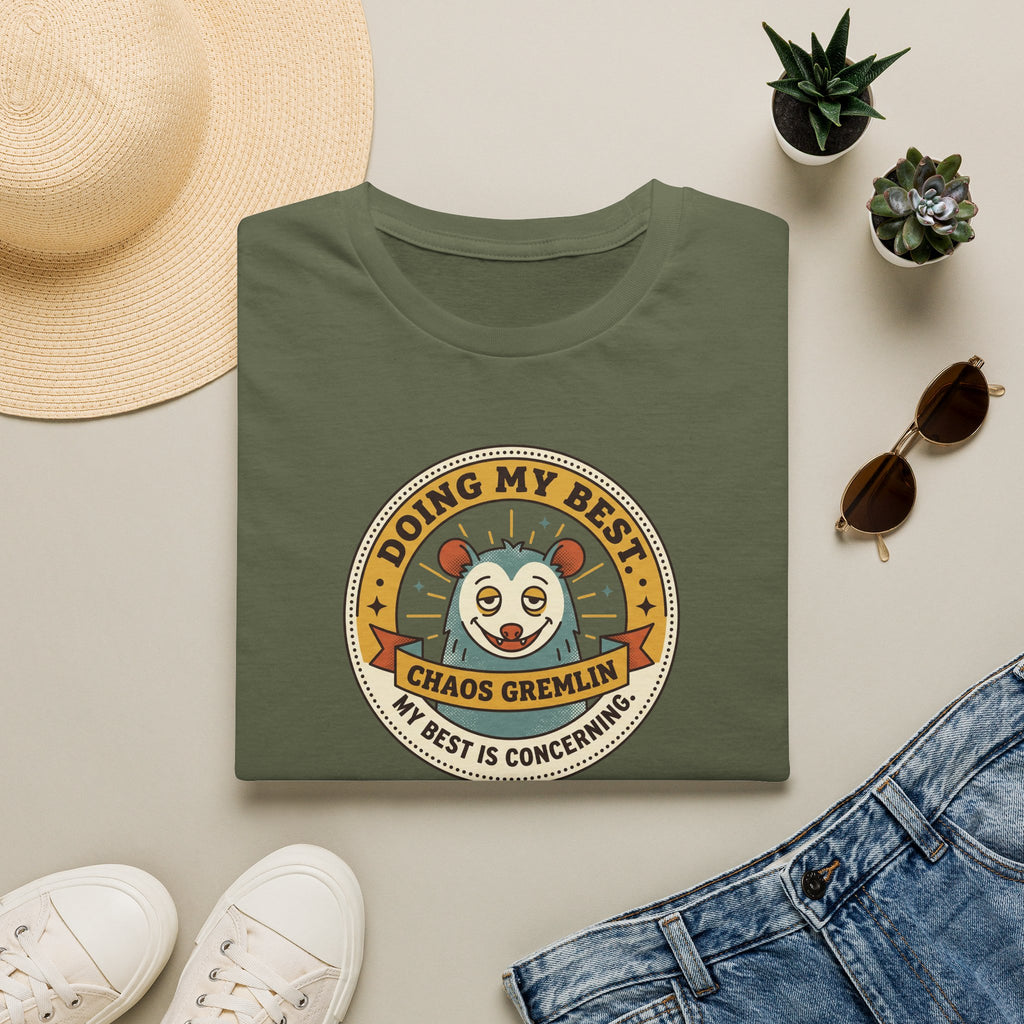 Funny Chaos Gremlin T-Shirt | Doing My Best Cute Panda Graphic Tee | Sarcastic Humor Shirt Gift