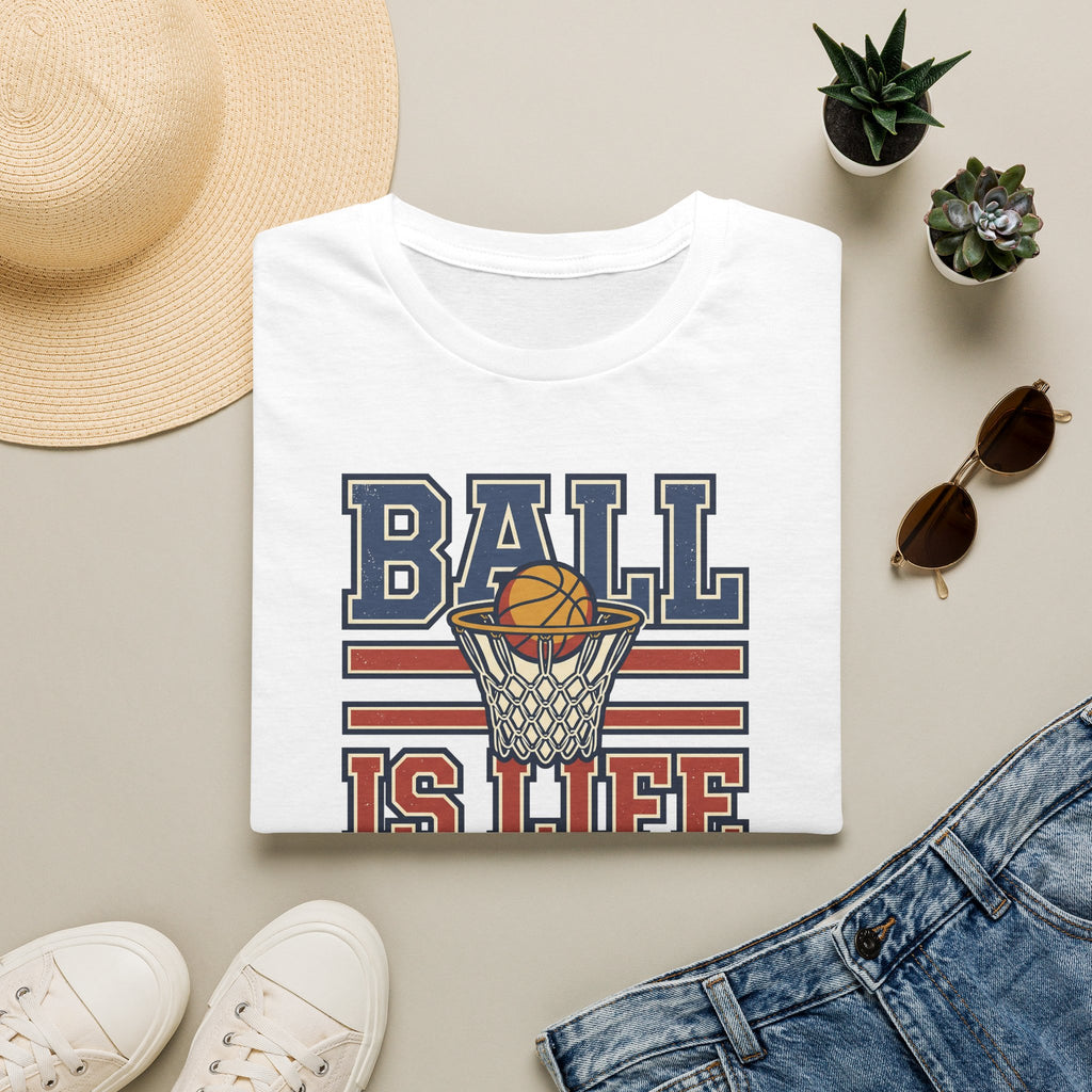 Basketball T-Shirt | Ball Is Life Retro Hoops Graphic Tee