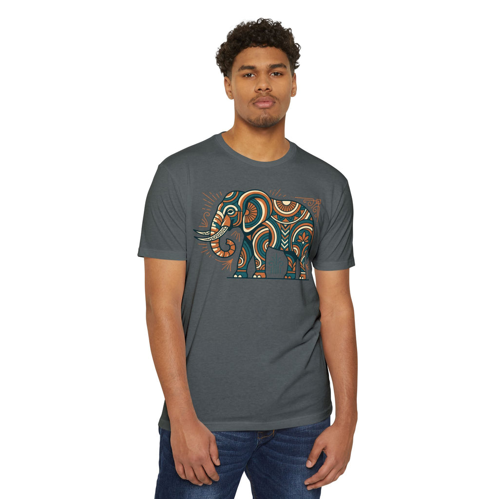 Elephant T-Shirt Boho Tribal Paisley Pattern Graphic Tee Elephant Lover Gift Nature Art Tee