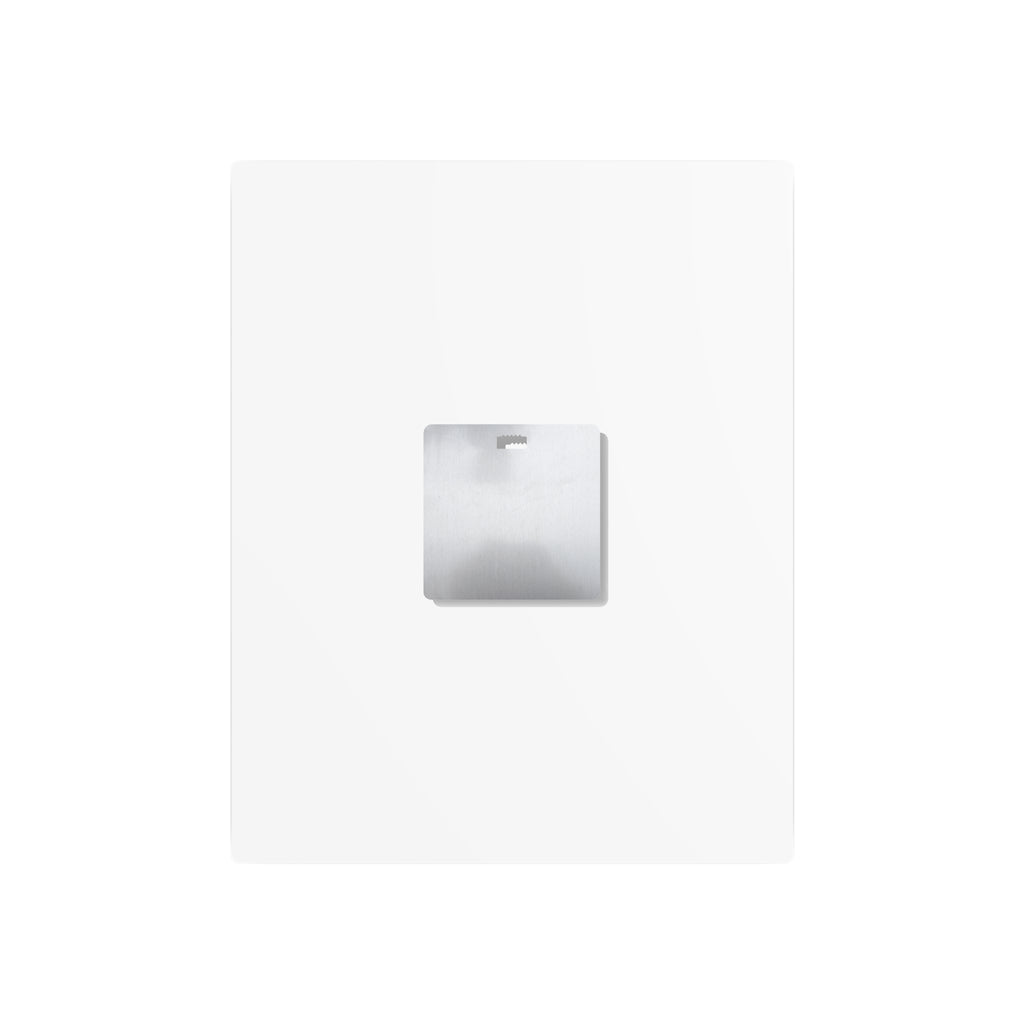 Brushed aluminum metal wall art sign back, square surface with hanging hole