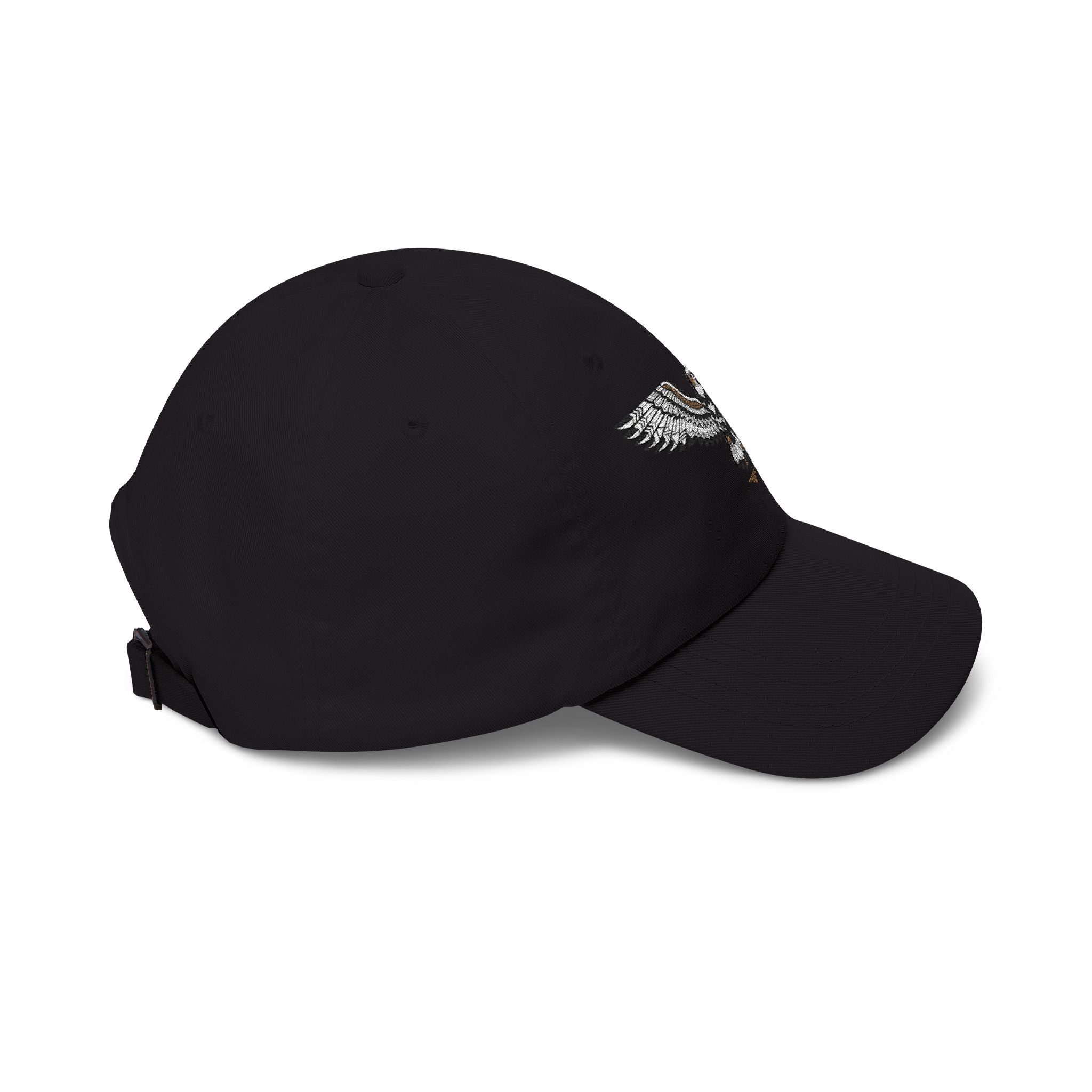 Embroidered Soaring Eagle Dad Cap — Classic White Baseball Hat