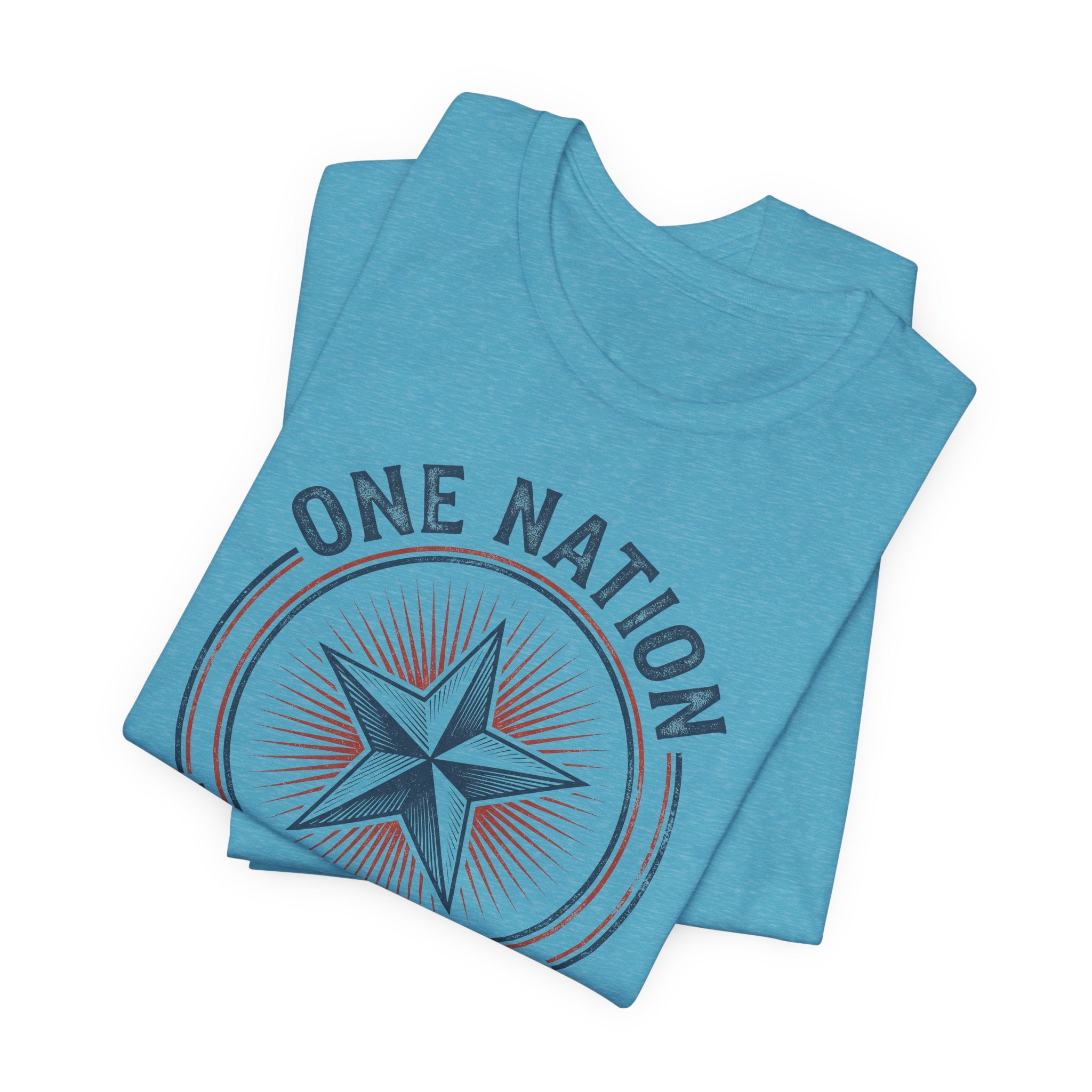 One Nation Under God T-Shirt | Patriotic Christian Faith Americana Star Graphic Tee