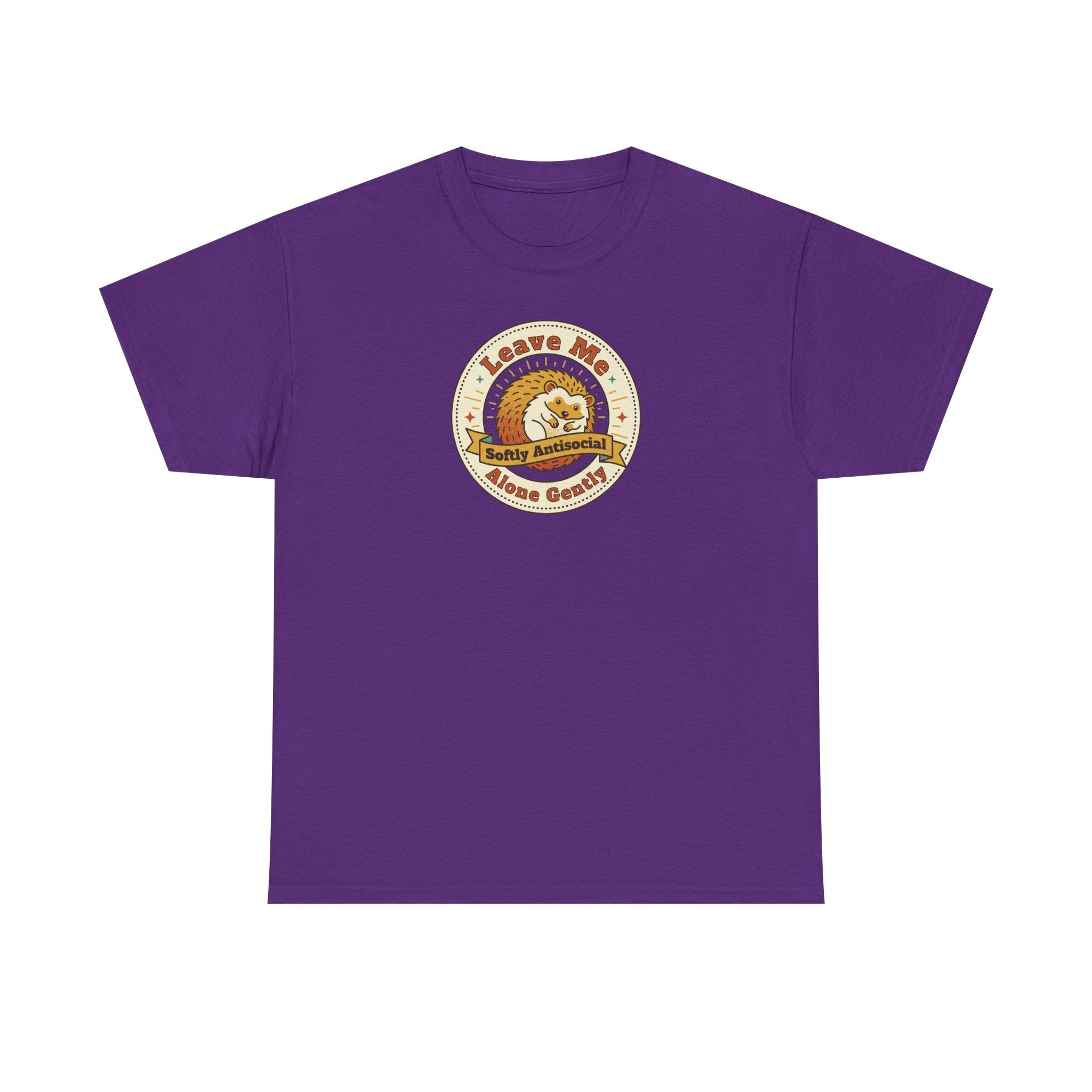 Leave Me Alone Softly Antisocial T-Shirt | Funny Introvert Hedgehog Graphic Tee