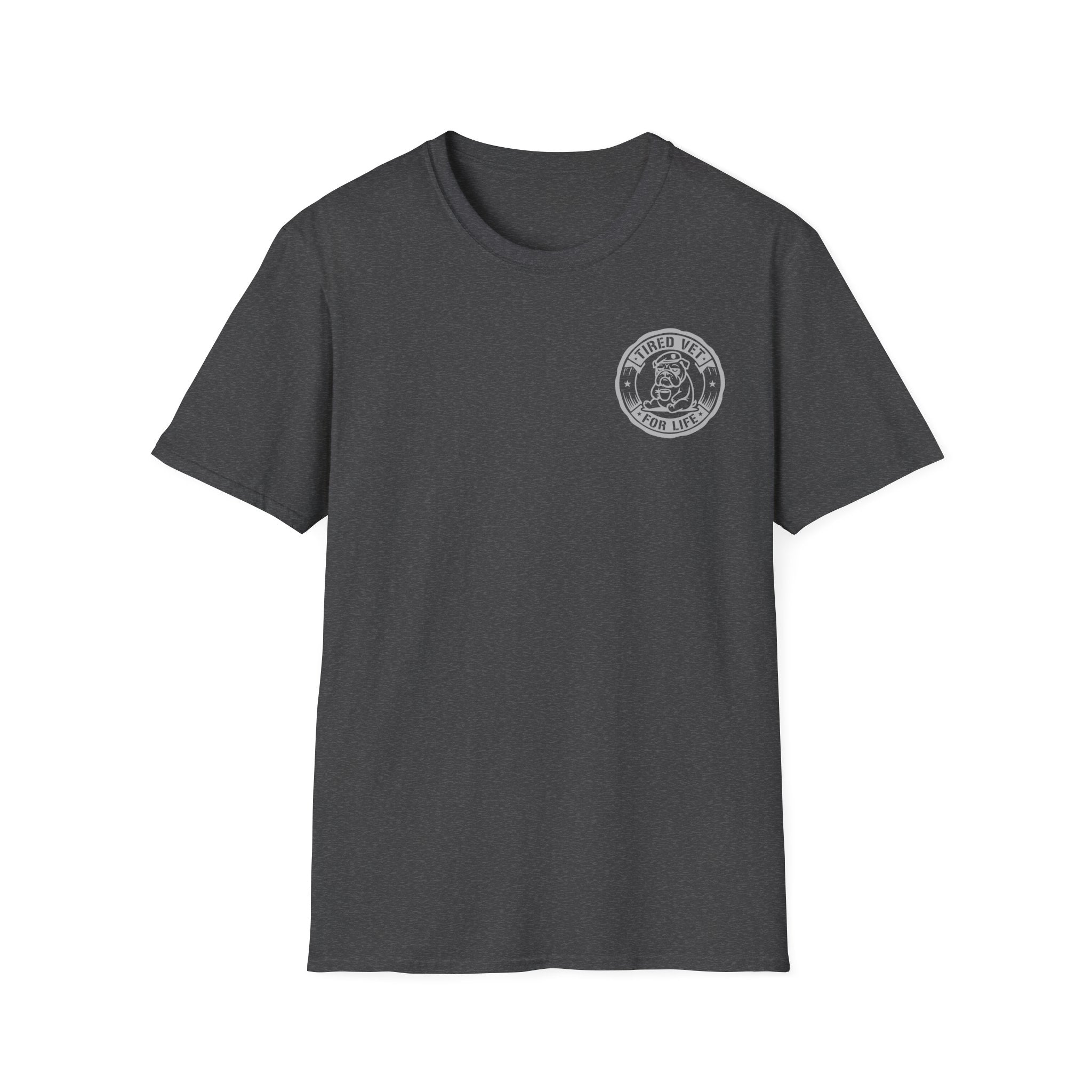 Retired Veteran Graphic T-Shirt with Cardinal Bird Back Print and Military Chest Emblem Unisex Tee