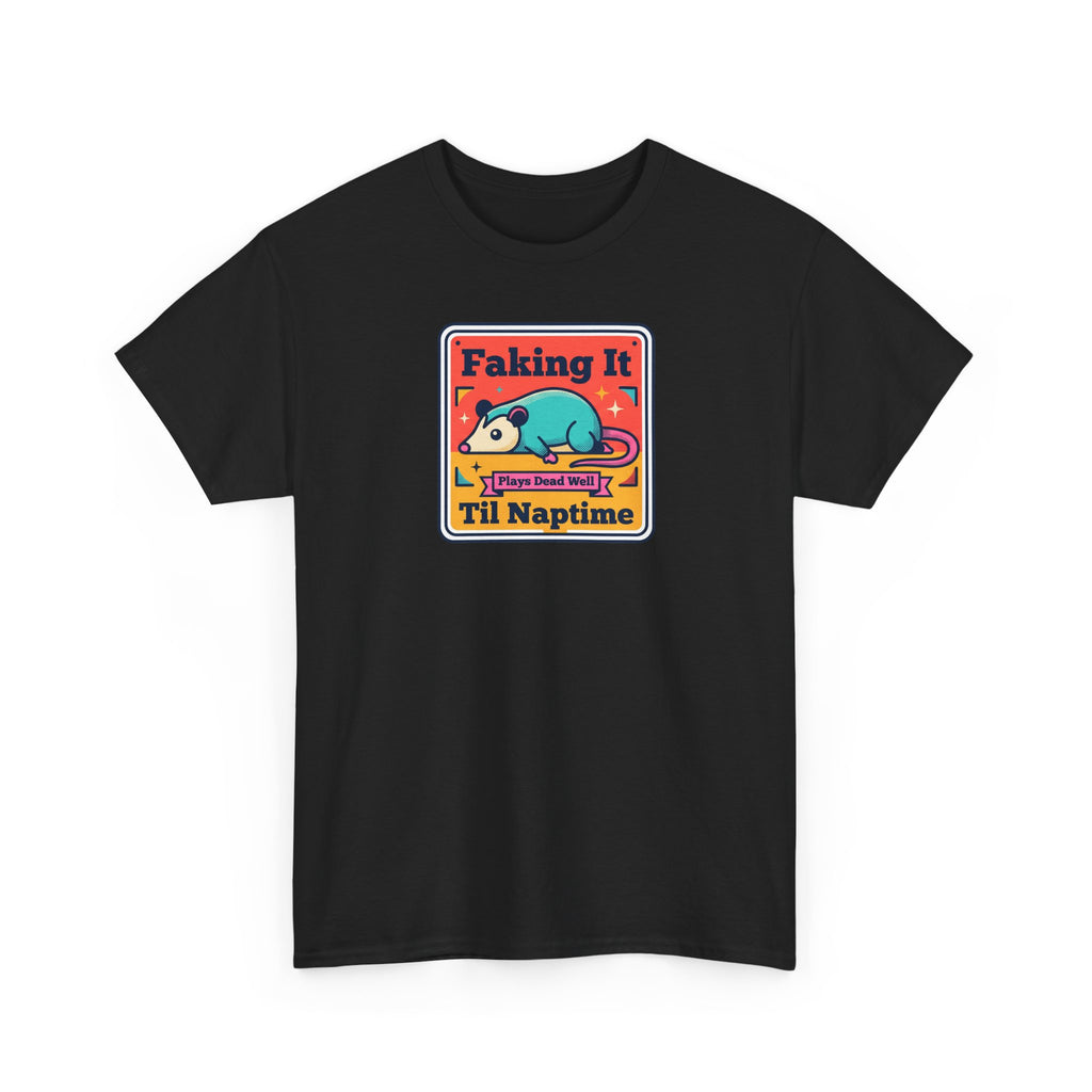 Faking It Til Naptime T-Shirt | Funny Sleeping Panda Tee | Cute Retro Humor Gift for Tired People