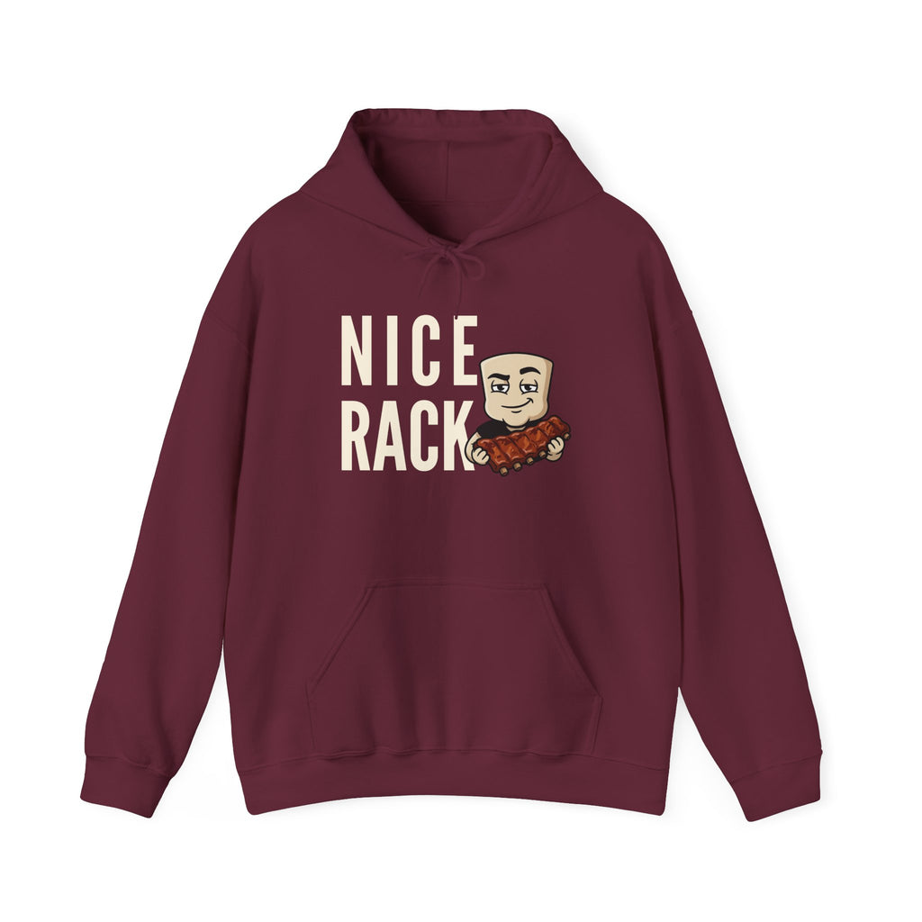 Nice Rack Hoodie | Funny BBQ Rib Graphic Adult Humor Naughty Novelty Sweatshirt Gift