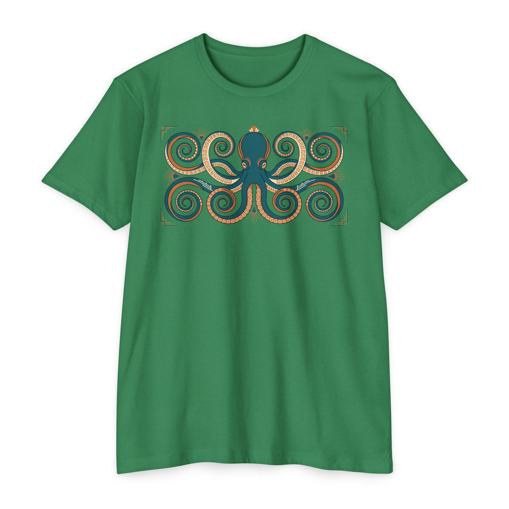 Octopus T-Shirt Teal Swirl Nautical Sea Creature Graphic Tee Ocean Lover Gift Unisex