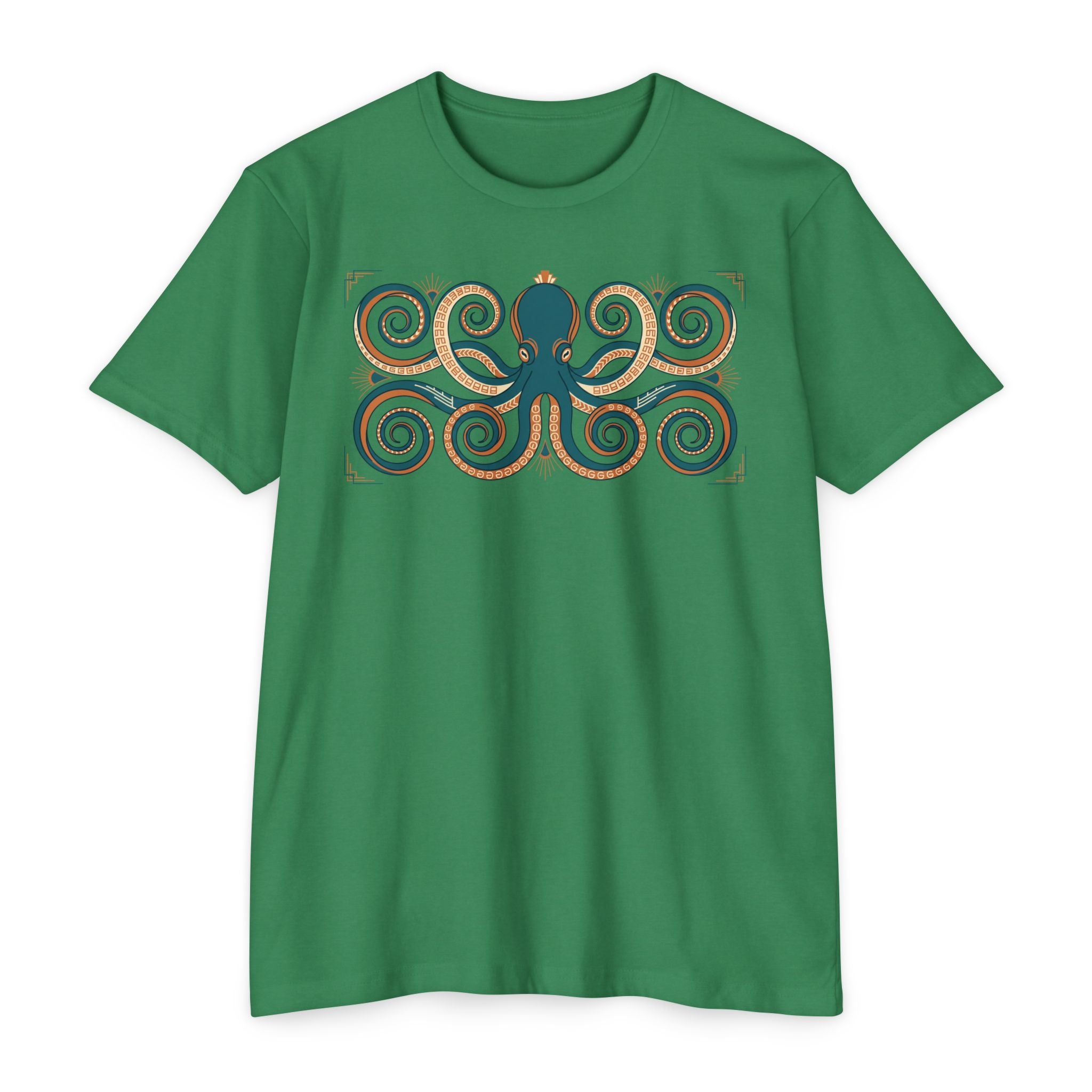 Octopus T-Shirt Teal Swirl Nautical Sea Creature Graphic Tee Ocean Lover Gift Unisex