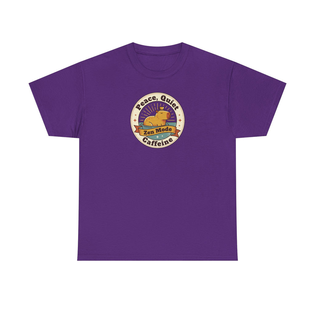 Peace Quiet Caffeine T-Shirt | Funny Zen Mode Capybara Graphic Tee