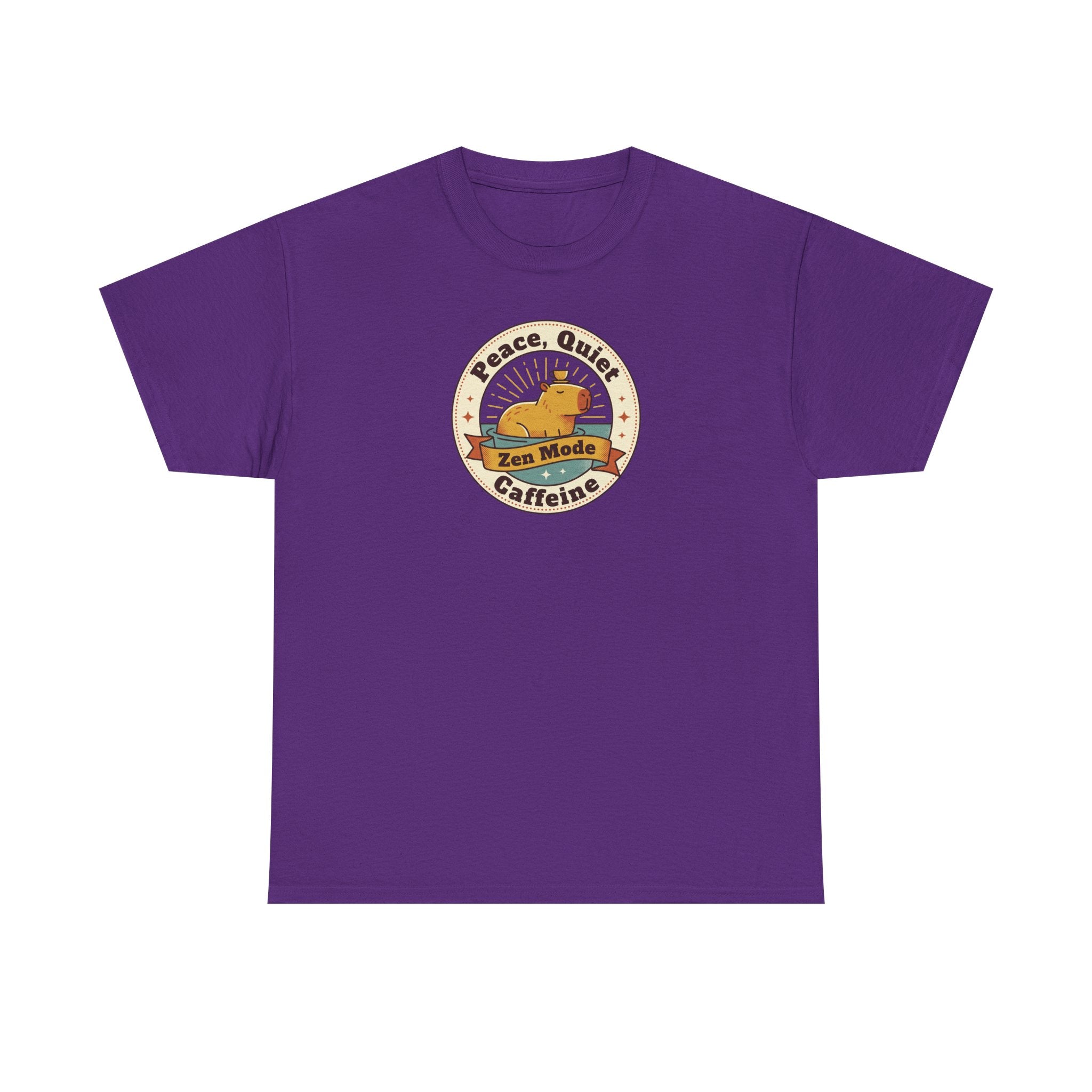 Peace Quiet Caffeine T-Shirt | Funny Zen Mode Capybara Graphic Tee