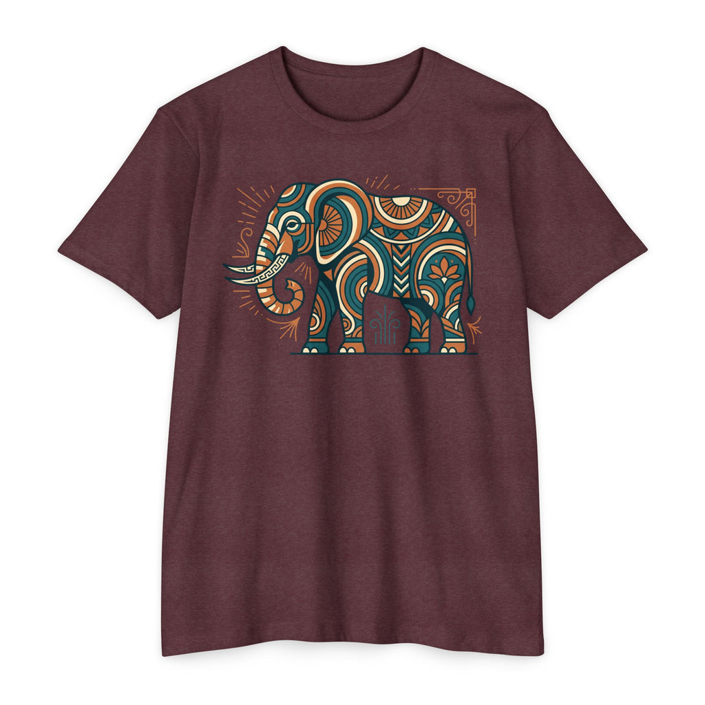 Elephant T-Shirt Boho Tribal Paisley Pattern Graphic Tee Elephant Lover Gift Nature Art Tee