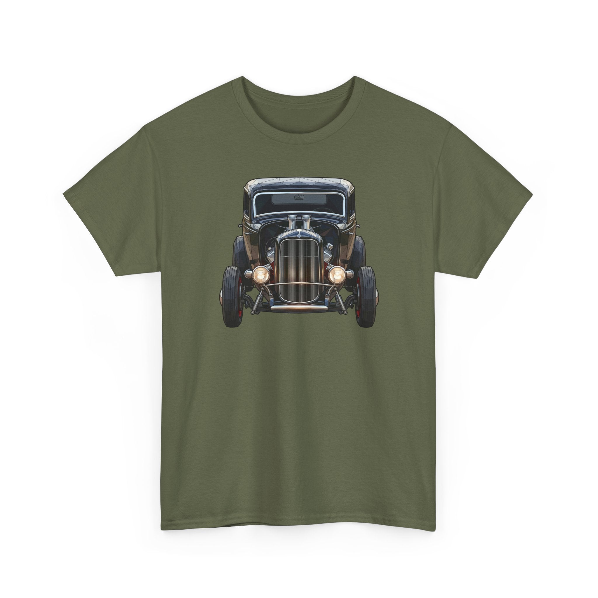 Vintage Hot Rod Front and Rear Tee | Classic Car Graphic Shirt