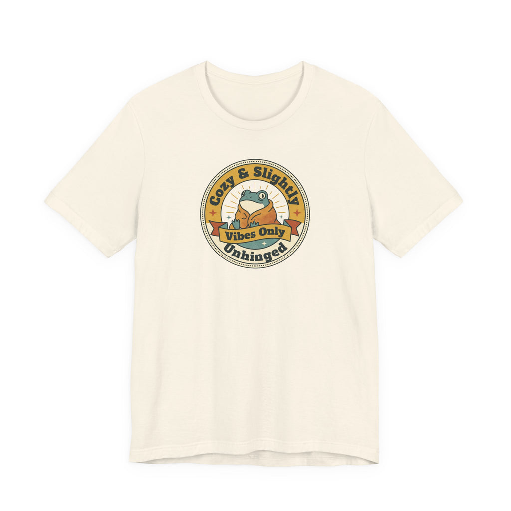 Cozy & Slightly Unhinged Vibes Only T-Shirt | Retro Sloth Graphic Tee